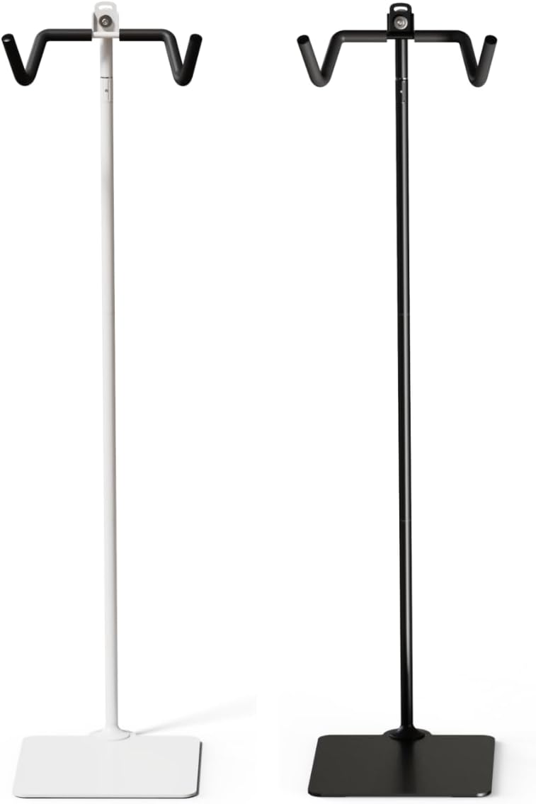 Rcool Carbon Steel Bike Stand,Adjustable 24-51in,Home Garage Parking Rack,Stable Anti-Slip,Durable Install,Frame Protection,Space-Saving,White