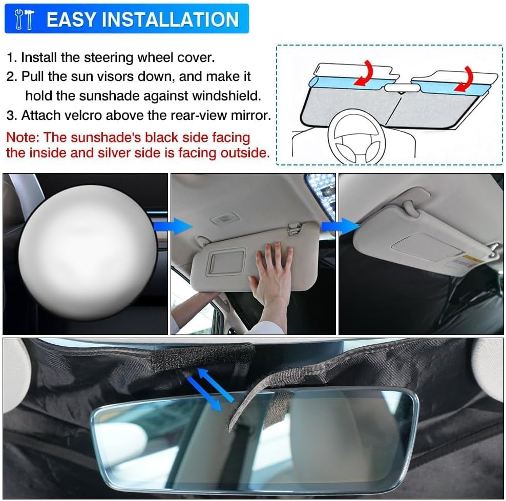 KUST Windshield Sun Shade for 2015-2020 Ford F150 Accessories (Lariat, Raptor, King Ranch) Pickup Truck Custom Fit Window Shade Foldable Sun Visor Protector Blocks UV Rays Keep Your Car Cooler