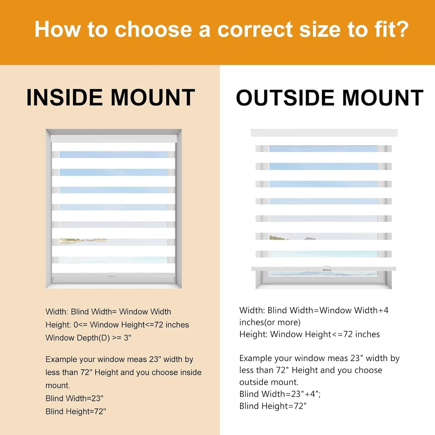 Persilux Zebra Blinds for Windows Cordless Roller Shades for Windows, Privacy Roller Blinds (42" W x 72" H, White) Blinds for Sliding Door, Light Control for Day and Night Shades for Home and Office