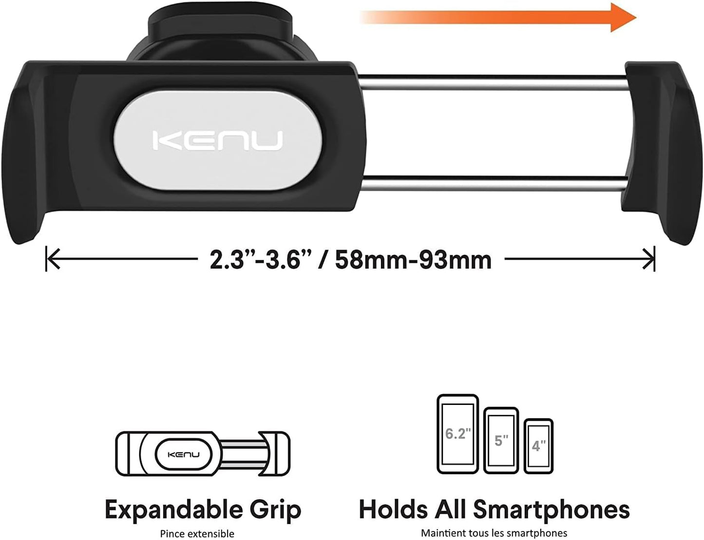 Kenu Airframe Pro | Universal Vent Car Phone Mount Holder for iPhone, Android, Pixel, Samsung, LG, Moto, Huawei, Nokia, and Large to XL Smartphones