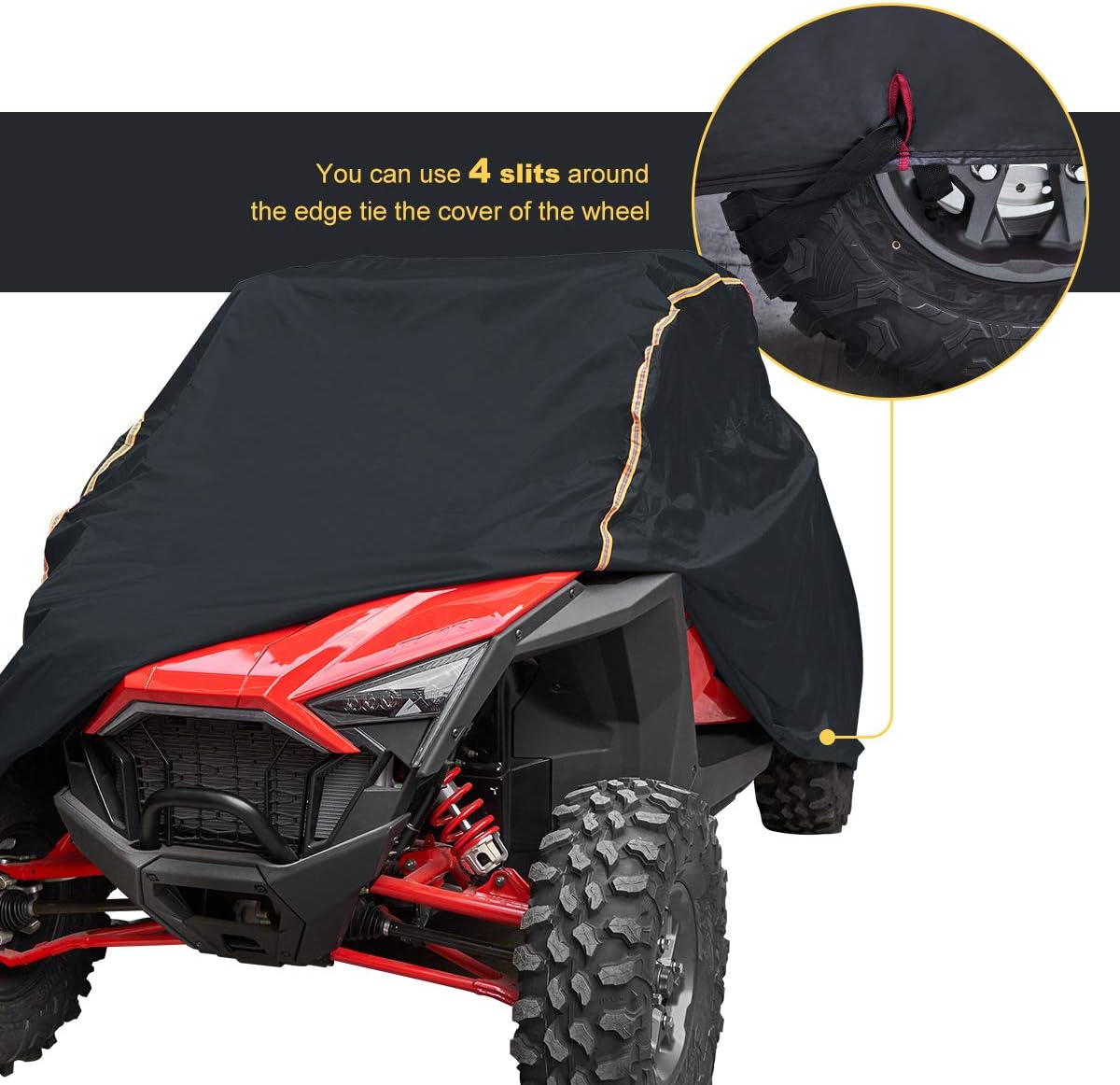 KEMIMOTO PRO XP Cover X3 Heavy Duty UTV Cover 2 Seater Large Size Compatible with Can-Am Maverick X3, Polaris RZR PRO XP, Talon, Commander, YXZ1000R, 2-3 Seater Reflective Strip Sturdy in Wind