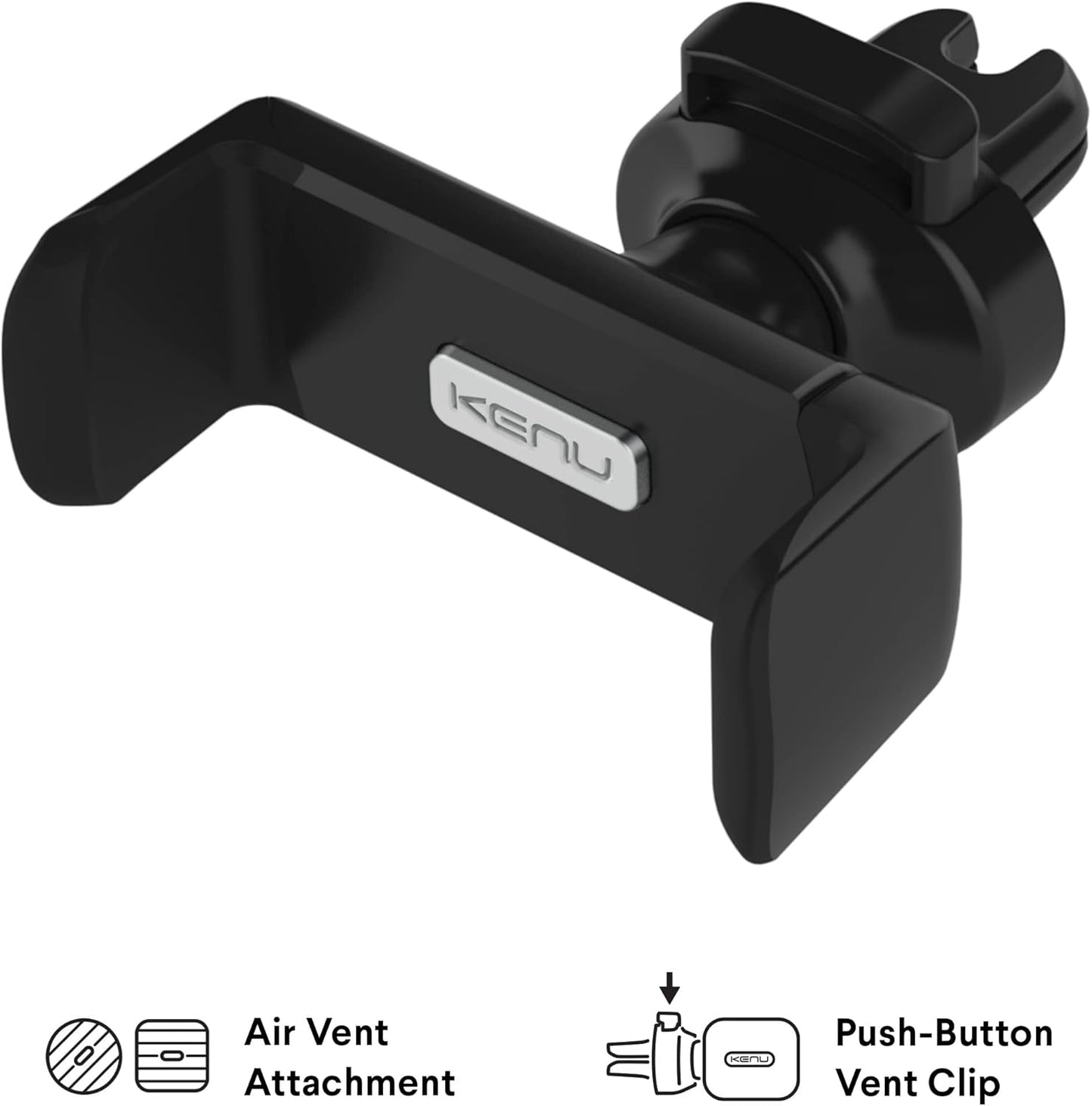 Kenu Airframe Ultra with Insta-Grip tech | Universal Smartphone Car Vent Mount Holder for All iPhone, Android, Pixel, Samsung, LG, Huawei, Xiaomi, Oppo, OnePlus, Black, Large to XL Phones