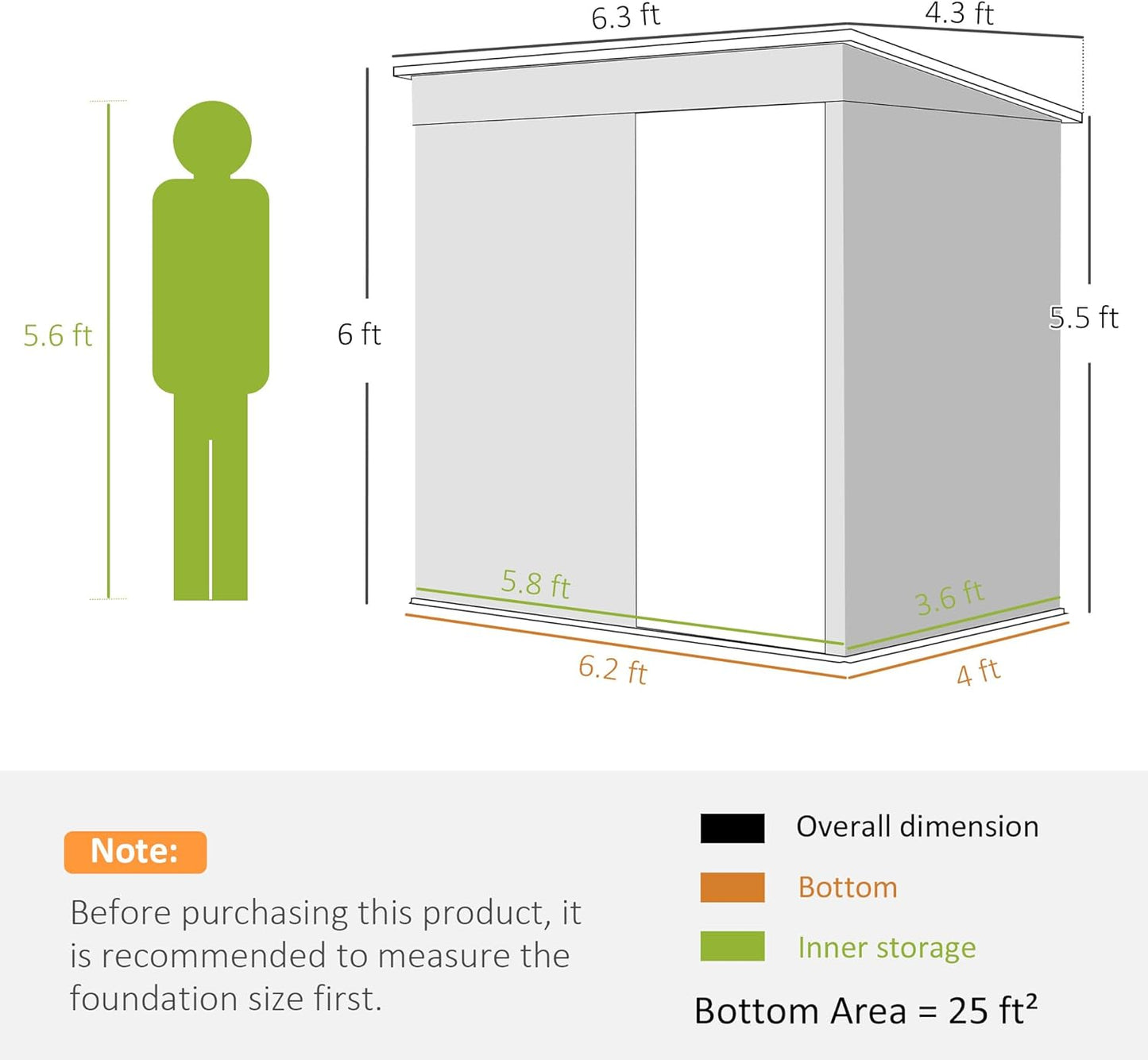 Outsunny 6' x 4' Outdoor Storage Shed, Easy to Assemble, Metal Garden Tool Shed with Lockable Door and Gloves for Backyard Garden Patio Lawn, Light Gray