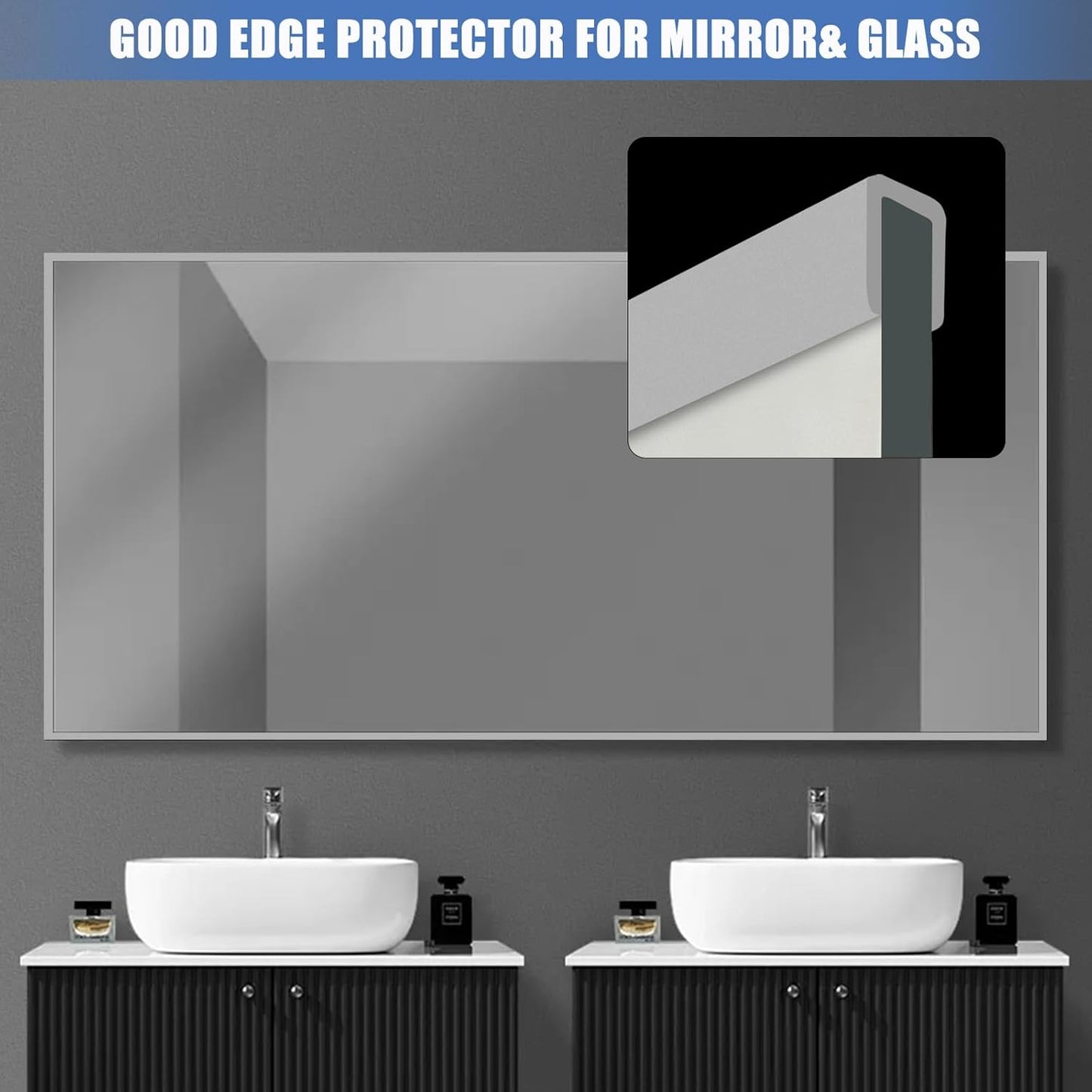 Rubber Edge Trim, Flexible Edge Trim for Sharp Edge, 1/8" U Channel Edge Protector, Self Adhesive Edge Guards for Plywood and Sheet Metal Parts, 20Ft, Grey Color