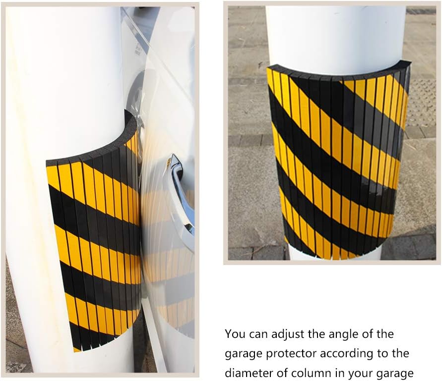 Garage Wall Protector Foam Wall Column Guard for Parking Garages - Reflective Wall Edge Protector - 2 Pack Pole Guard - Wall Edge and Bumpers Guards