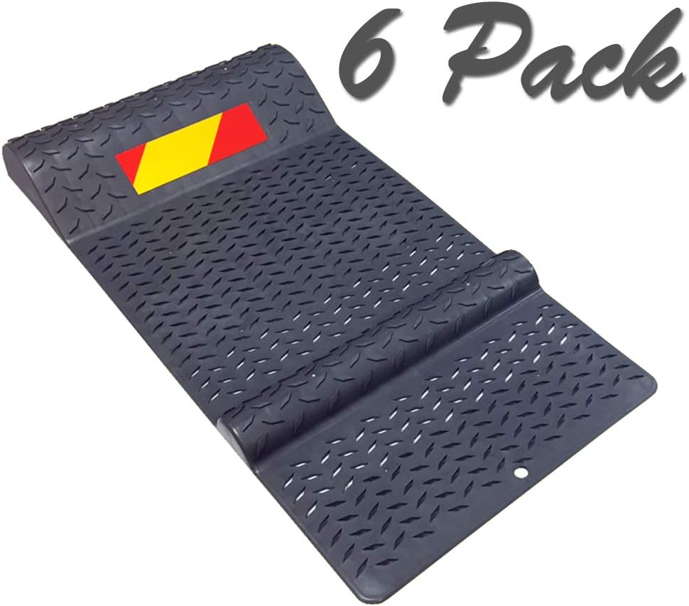 Electriduct Pack of 6 Plastic Parking Mat Guides for Garage Vehicles, Antiskid Car Safety Park Aid - Gray