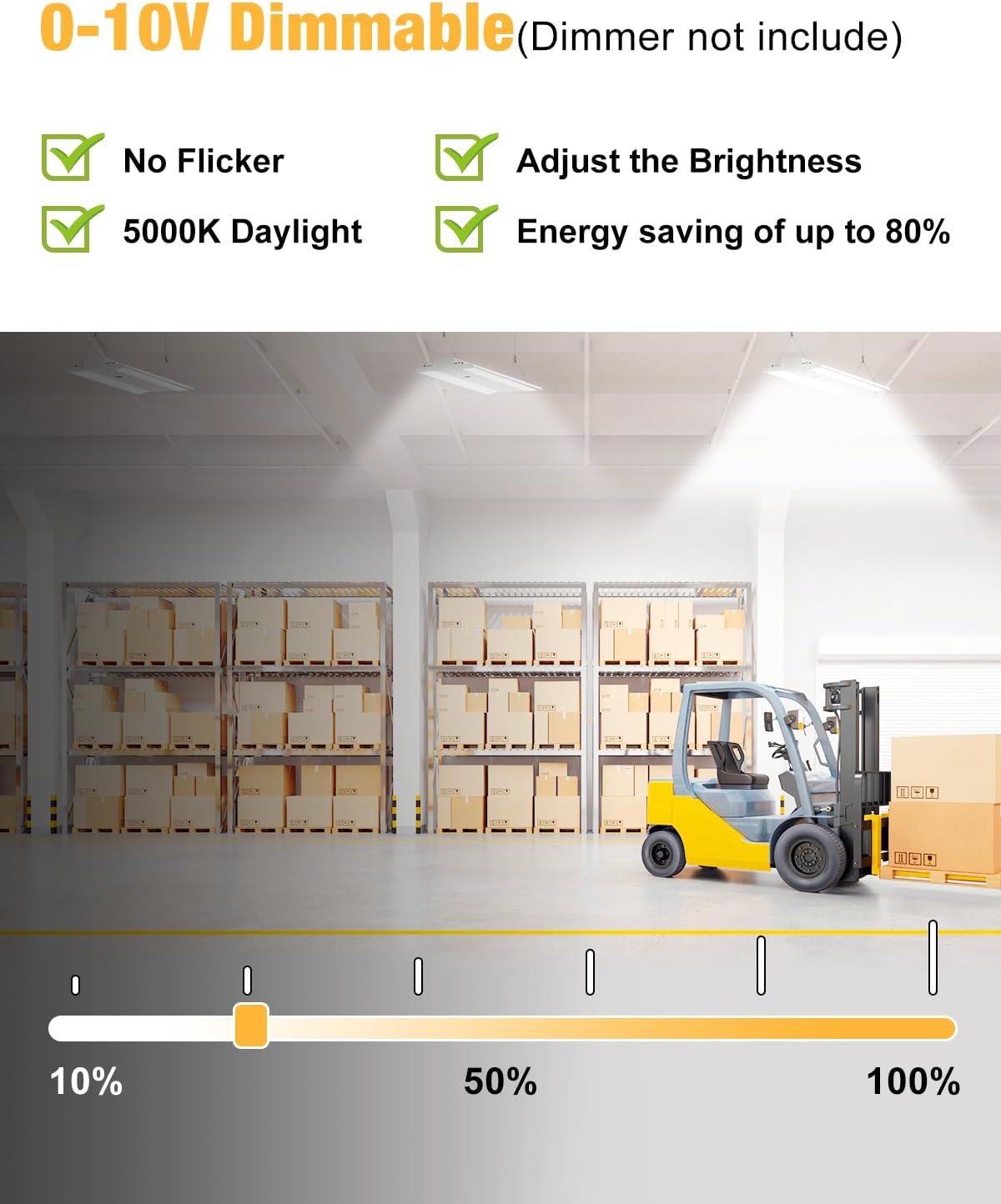 LED Linear High Bay Light, 210W LED High Bay Shop Lights Fixture, Compatible with Industrial 120-277V, 31500LM LED Linear High Bay Light for Shop Garage Warehouse, UL Complied