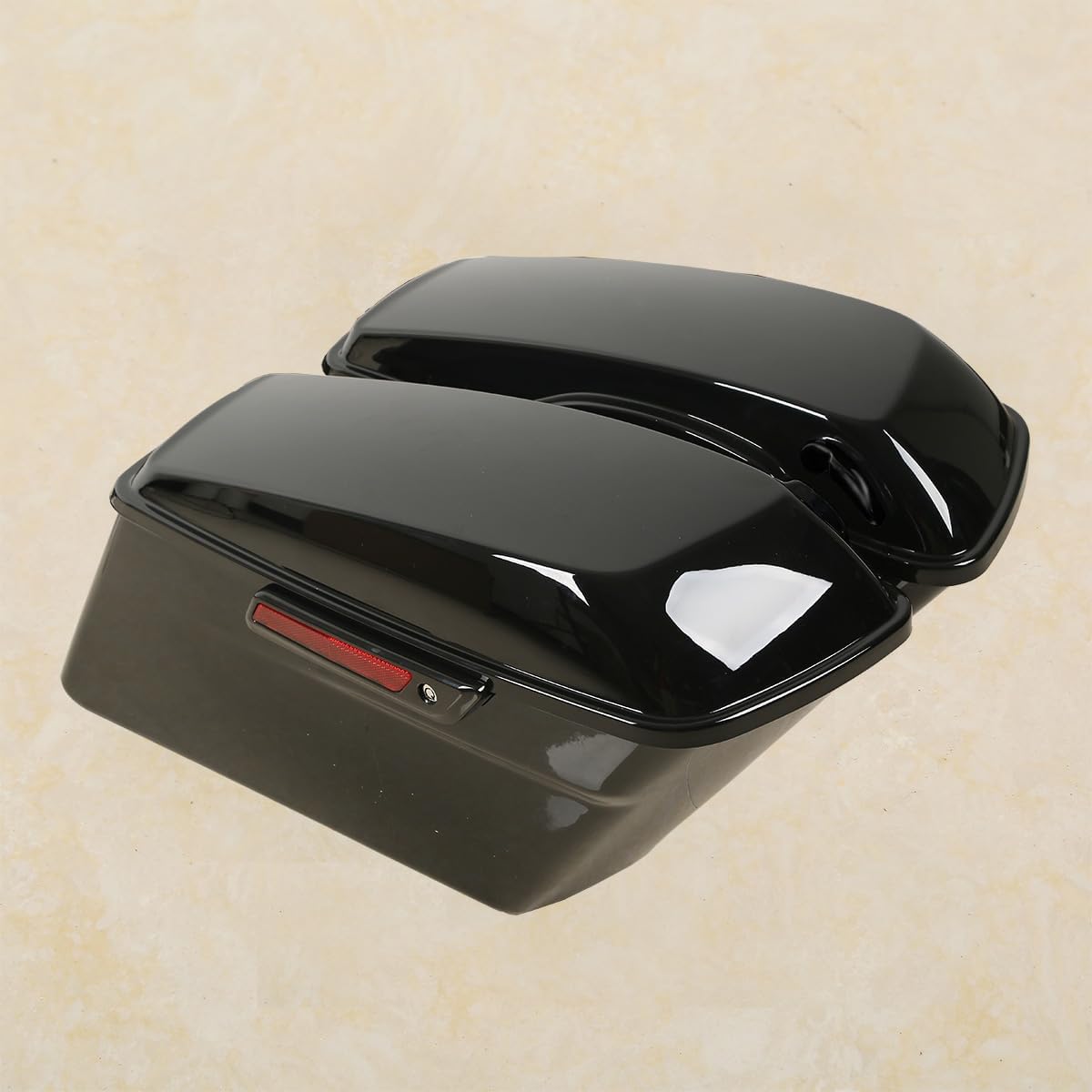 Green-L Vivid Black Hard Saddlebags with Black Latch Keys Liners Fit for Harley Touring Road King Street Glide Electra Ultra Classic 2014-2024