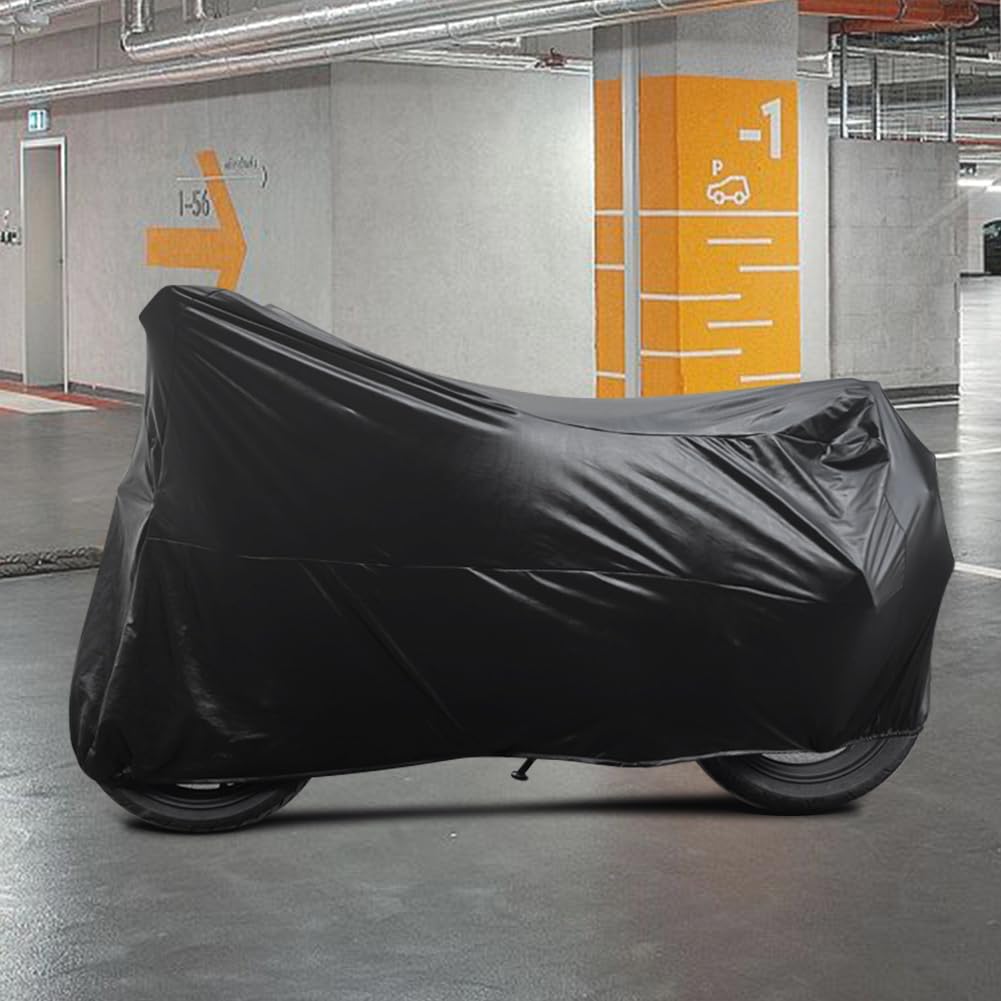 Motorcycle Cover Soft Stretch Waterproof Motor Cover Dustproof Durable Motorbike Cover for Indoor and Outdoor, 116 inches