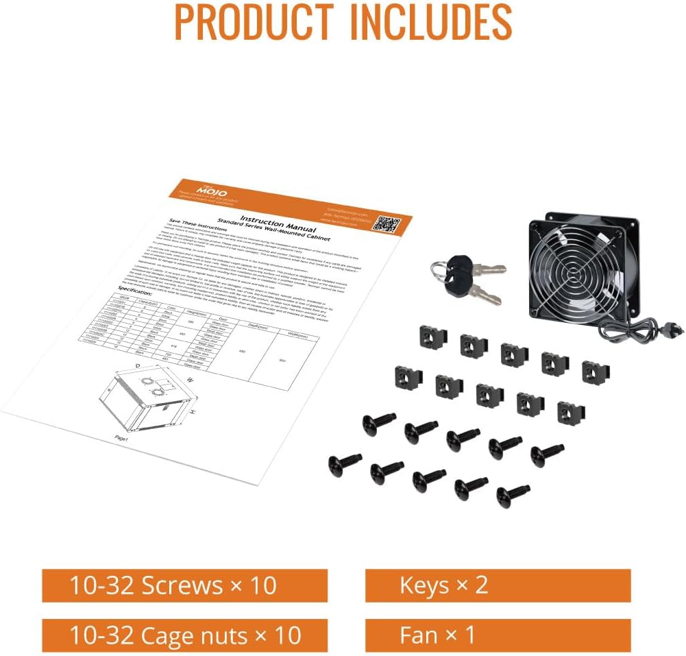 Tecmojo 9U Wall Mount Rack Network Cabinet for 19" IT Equipment,with Lockable Glass Door and Side Panels,Cooling Fan,17.7inch Depth,White,Computer/Electronics Equipment Data Rack
