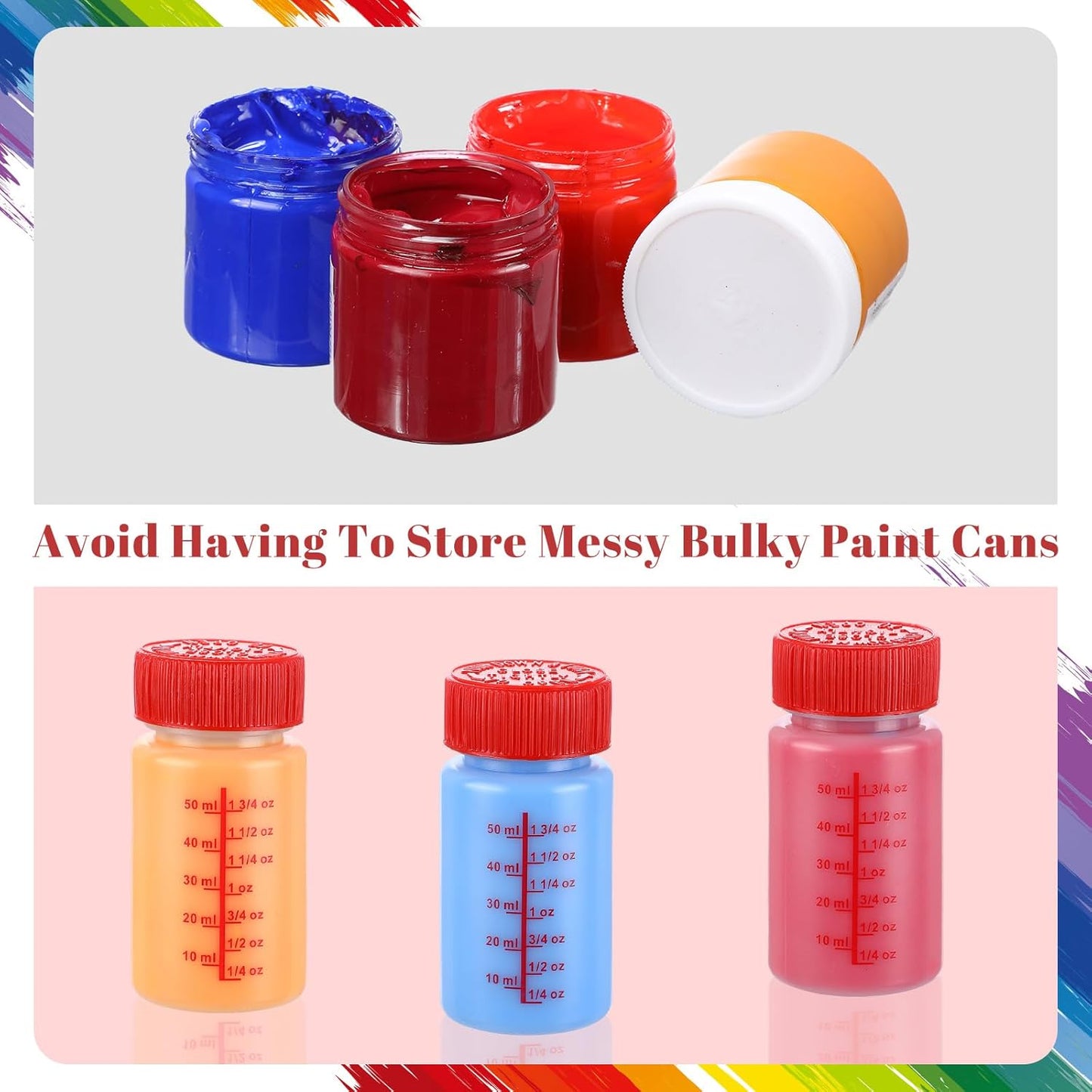 Mumufy 120 Pcs Paint Touch up Paint Bottles with Brush and Lid Empty Touch up Paint Bottle with Paint Mixing Balls 2 oz Fluid Capacity Leftover Paint Container for Car Scratches Repair (Red)