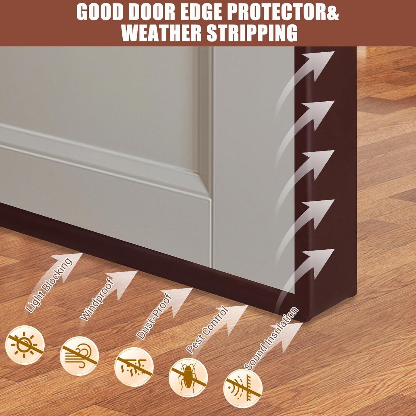 Rubber Edge Trim, Flexible Self-Adhesive U Shaped Peel and Stick Edge Banding, 1-3/4"(44.5mm) U Channel Protector, Edge Guards for Woods, Furniture, 20Ft, Brown Color