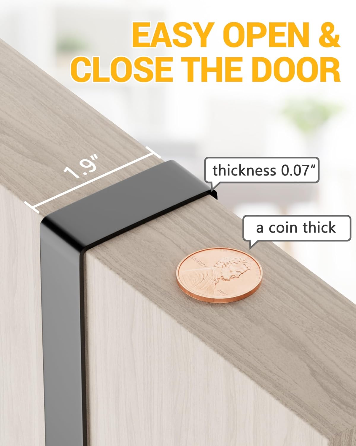 Lorbro Broom Holder Door Mount, Over the Door Broom and Mop Holder with 2 Over Door Hooks, Wood Broom Hanger, Tool Rack Organizer for Laundry, Garage, Closet, Kitchen Decor, 4 Slots & 4 Hooks Rustic