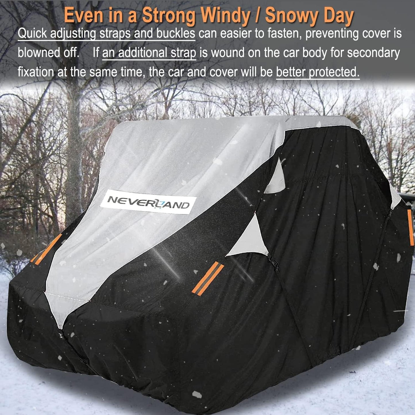 Neverland UTV Cover Waterproof 300D Heavy Duty 4-6 Seater 4 Door Side by Side Covers All Weather Protection Compatible with Polaris Ranger RZR General Can-Am Maverick Defender Kawasaki