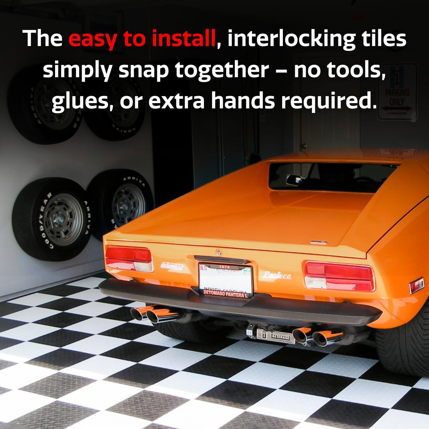 Big Floors RaceDeck Diamond Plate Design, Durable Interlocking Modular Garage Flooring Tile (Royal Blue, 12 Pack of 12 x 12" Tiles)