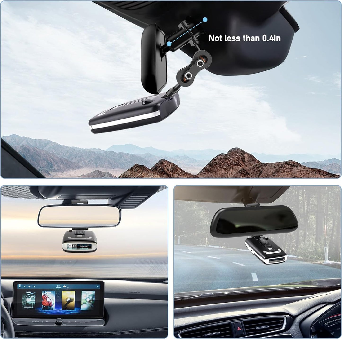 Radar Mount Mirror Mount Bracket for Escort MAX,MAX2,Older(2015-2019) MAX 360 Radar Detector(Not for 2020 Max360 or MAX360C)