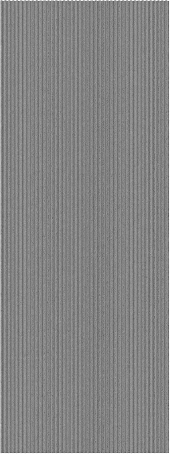 Ottomanson Mud Mat 2'7" x 3' Entryway Rug - Non-Slip Scraper Doormat for Muddy Paws, Dirt Trapping Indoor/Outdoor Mat for High-Traffic Areas, Kitchen, Garage, Patio, Gray