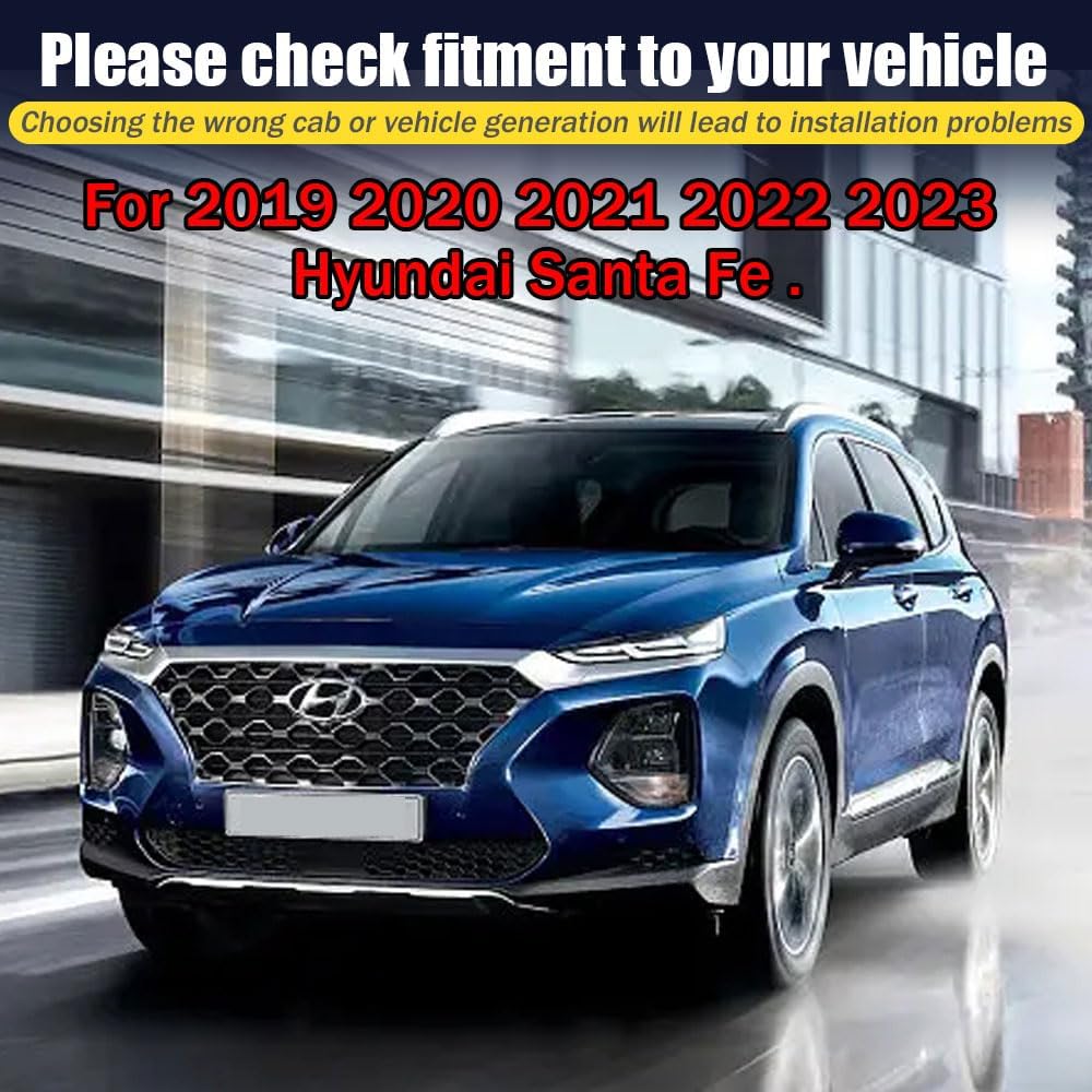 Rain Guards for Hyundai Santa Fe 2019-2023, Tape-on Side Window Deflectors for Hyundai Santa Fe, Window Visors for Hyundai Cars, for Hyundai Car Accessories 4 Rain Guards & 2 Car Coasters