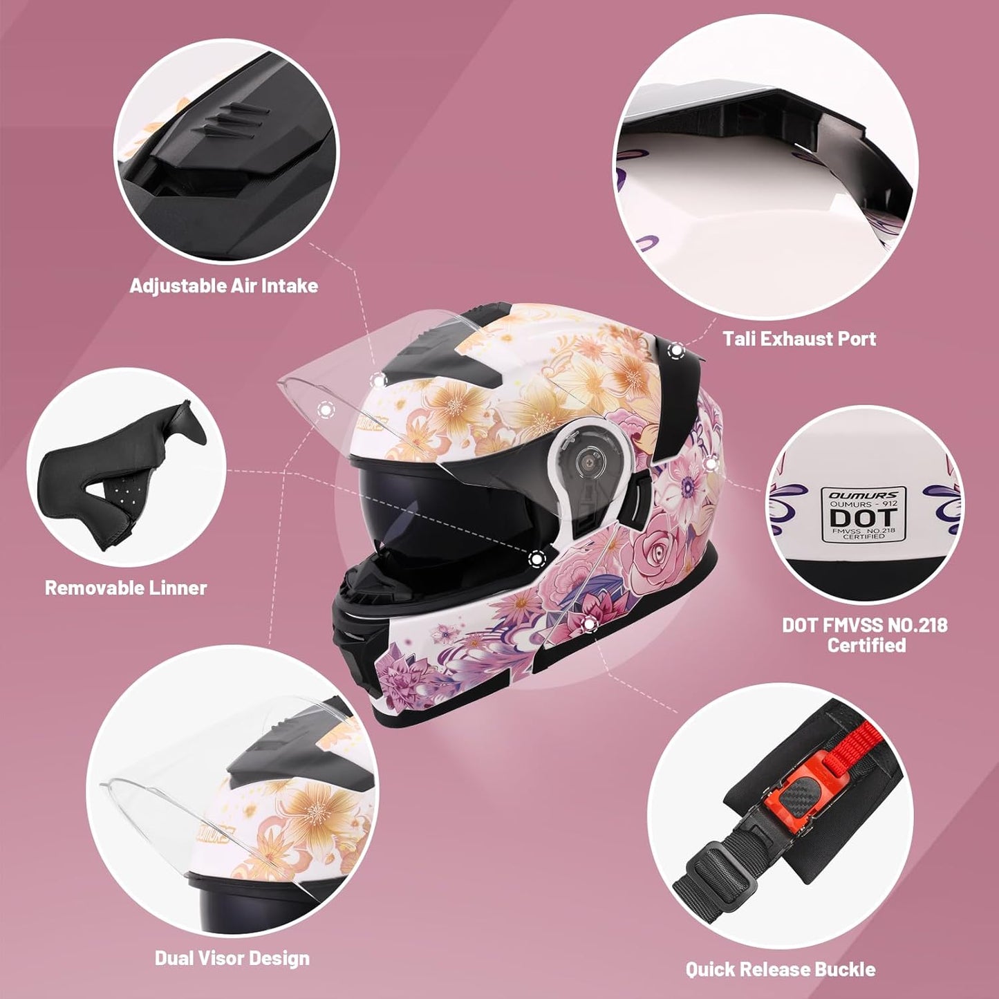 Modular Motorcycle Helmets Full Face Flip up Street Bike Motorcycle Helmet for Unisex Adult Model 912