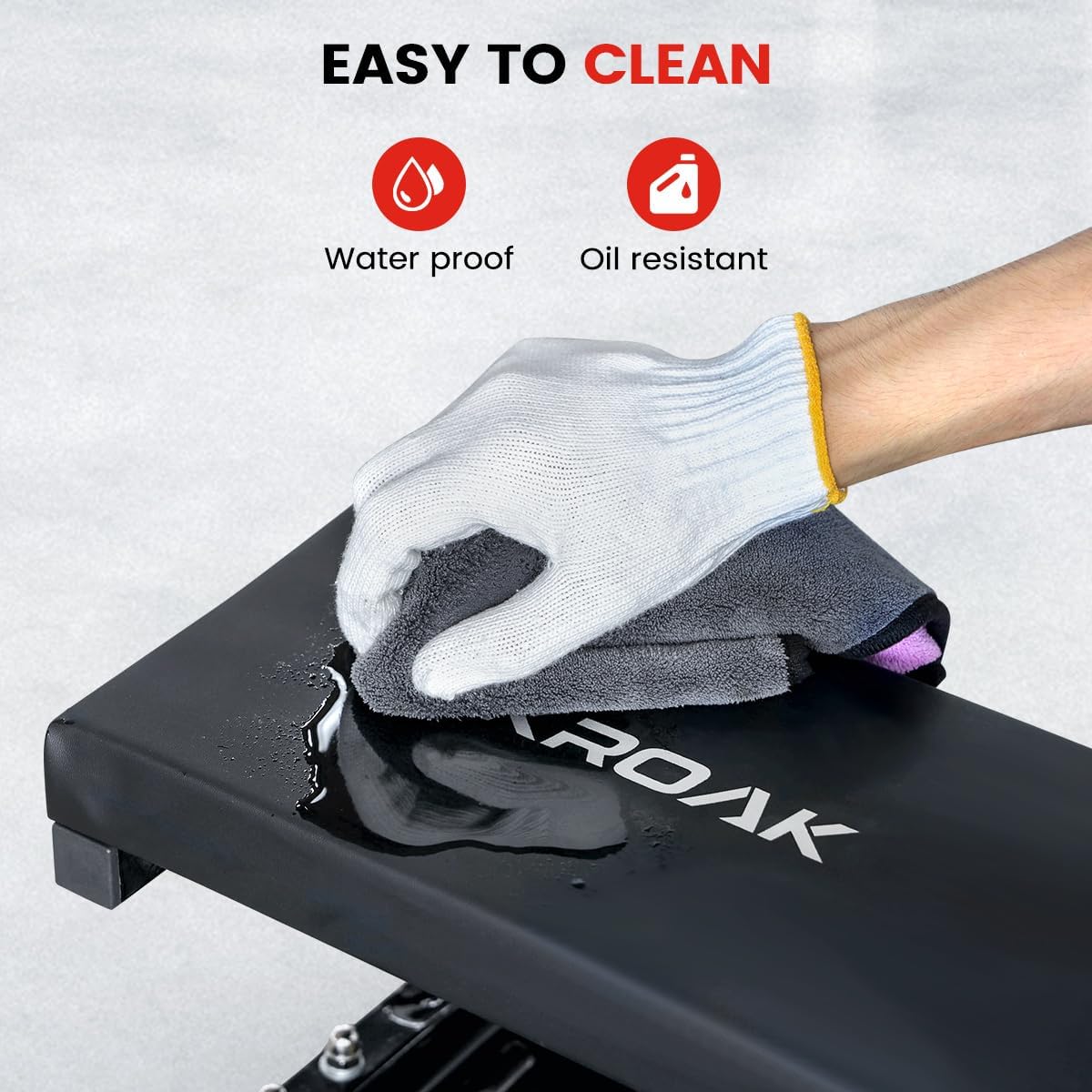 Rolling Creeper Garage/Shop Seat, 260LBS Capacity Padded Workshop Stool with Tool Tray Storage Mechanic Roller Seat for Shop, Garage, Auto Repair