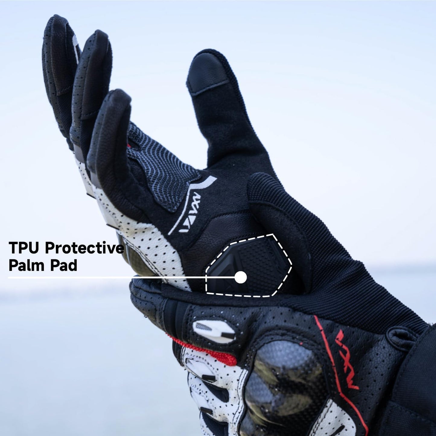 VXW Motorcycle Gloves for Men and Women - Gel Palm Sliders, Leather & Mesh Construction Full Finger Touchscreen, High-Speed Sports Gear for MTB/ATV/BMX/Motocross/Dirt Bike