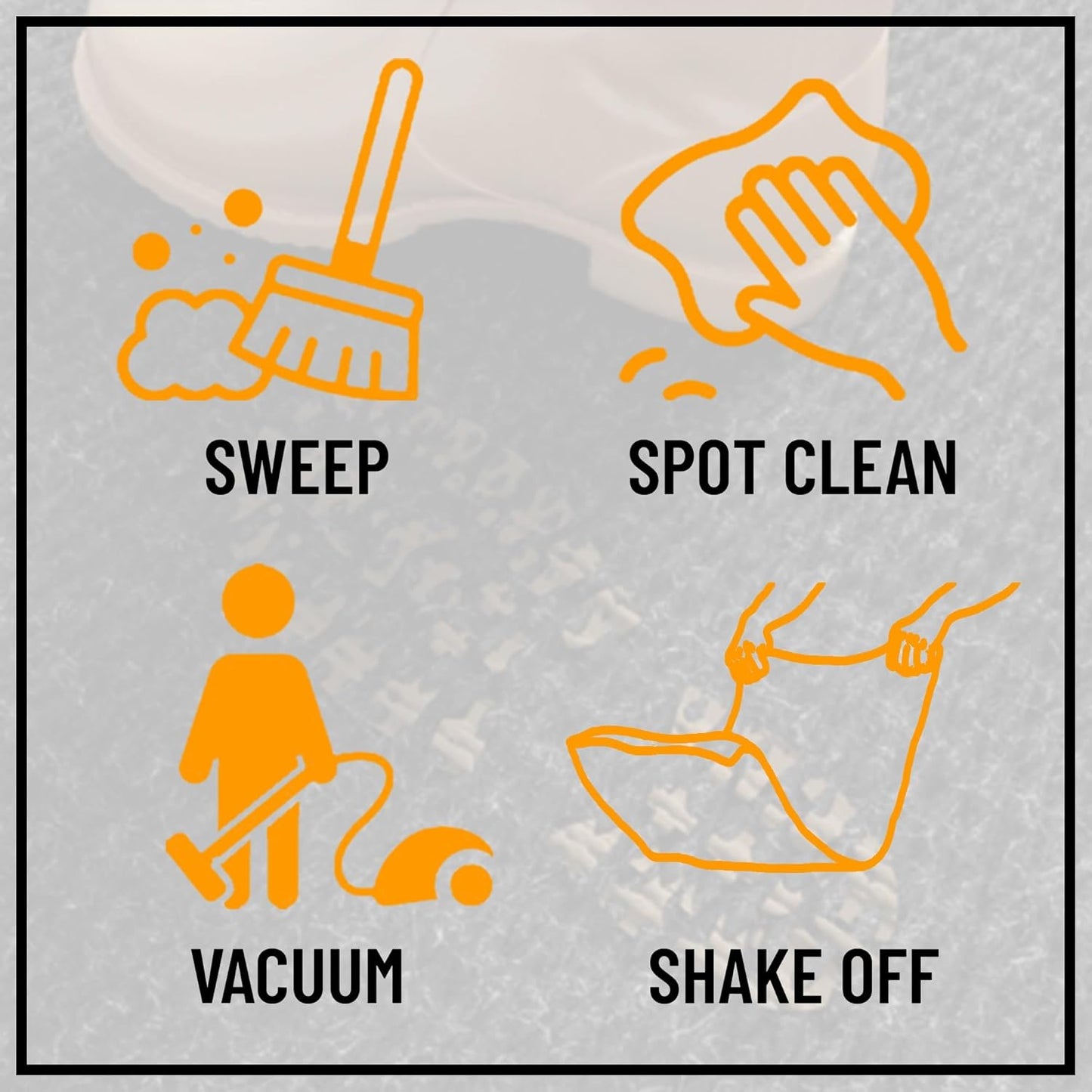 Ottomanson 2'7" x 38' Hallway Runner with Scraper Pile - Extra Durable Non-Slip Rug Mat for Indoor & Outdoor Use - Ideal for Kitchen, Entryway & Garage - High-Traffic Carpet, Black