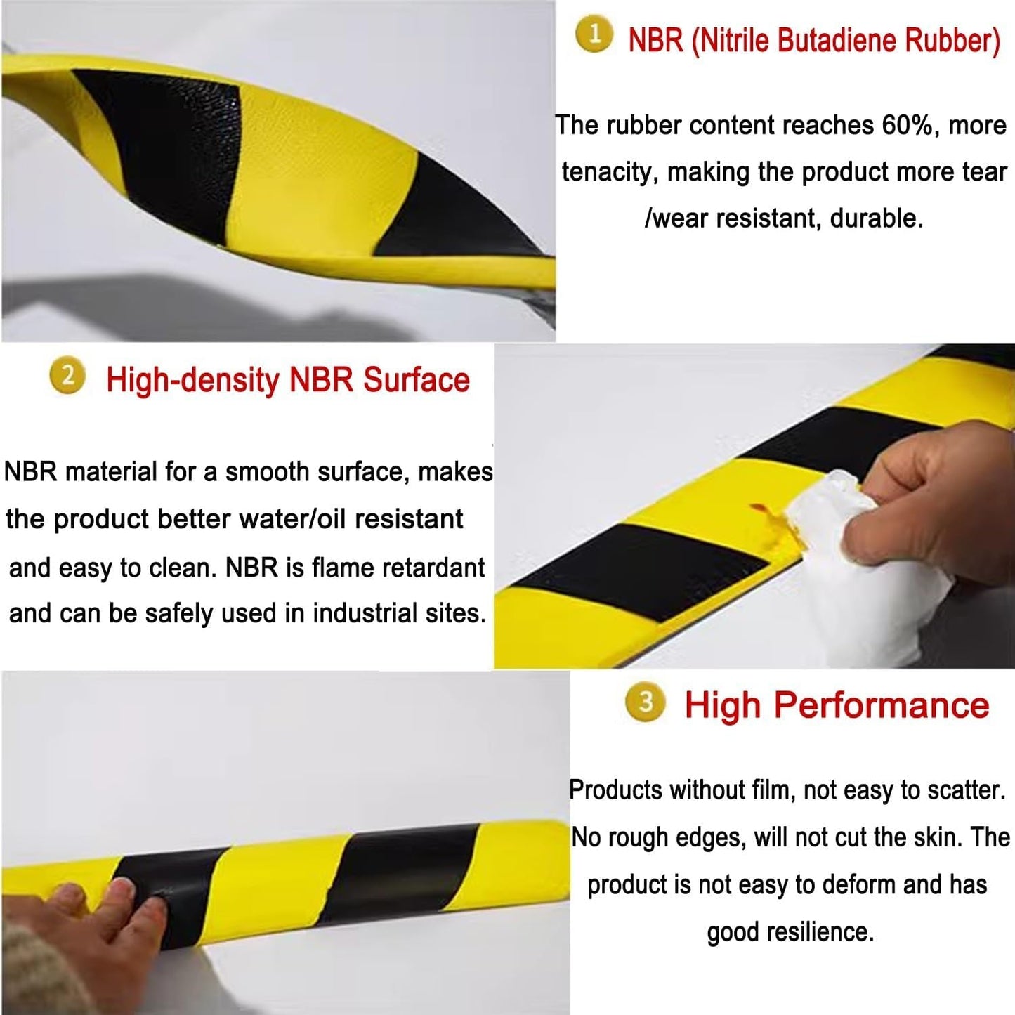Heavy-Duty Corner Guards – 5M Self-Adhesive Yellow/Black NBR Rubber Wall Protectors for Garage, Parking Columns, and Warehouse Safety