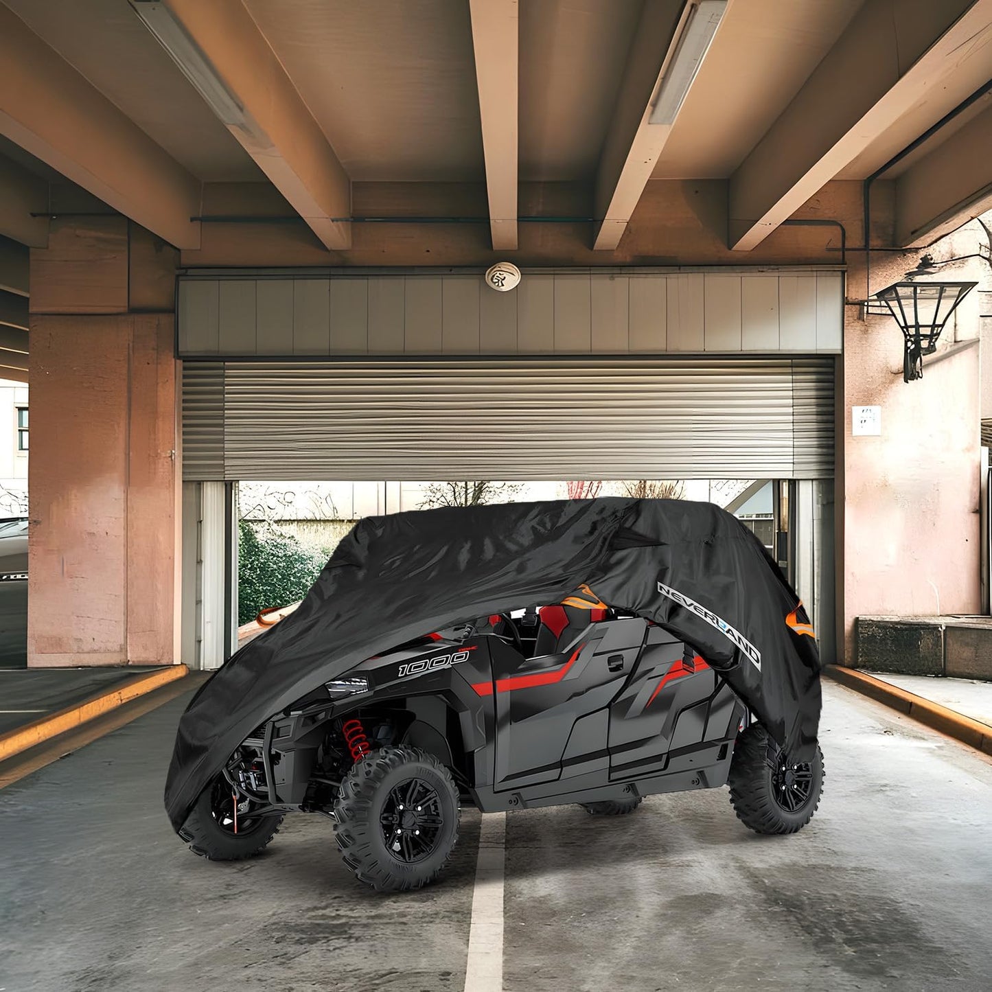 NEVERLAND UTV Cover Waterproof Outdoor - Oxford Cloth Compatible with Polaris RZR Yamaha Can-Am Defender Kawasaki Ranger Cover 4-6 Passenger Black (Up to 169")