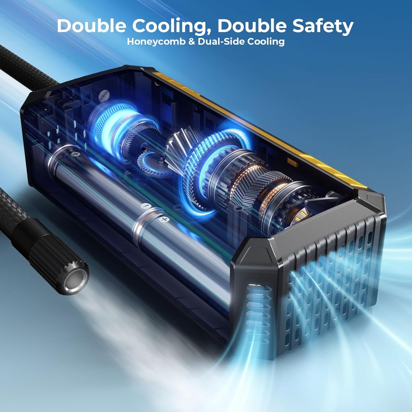 Tire Inflator Portable Air Compressor, 150 PSI Portable Tire Inflator for Car with Digital Gauge, Air Pump for Inflatables with LED & Auto Shut-Off, Ideal for Car, Motorcycle, Bicycle and Ball