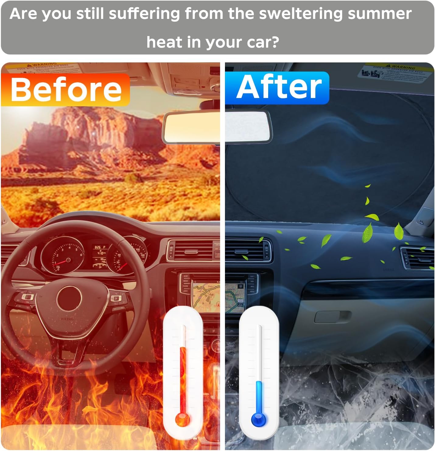 INSAUTO for GLC Windshield Sunshade Foldable Sun Shade Custom-fit for Mercedes Benz 2016-2022 GLC SUV GLC300 Windshield Cover Car Front Window Sun Visor Shield Keeps Your Vehicle Cool Accessories