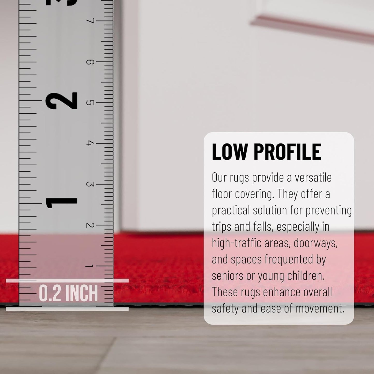 Ottomanson Mud Mat 3' x 3'11" Entryway Rug - Non-Slip Scraper Doormat for Muddy Paws, Dirt Trapping Indoor/Outdoor Mat for High-Traffic Areas, Kitchen, Garage, Patio, Red