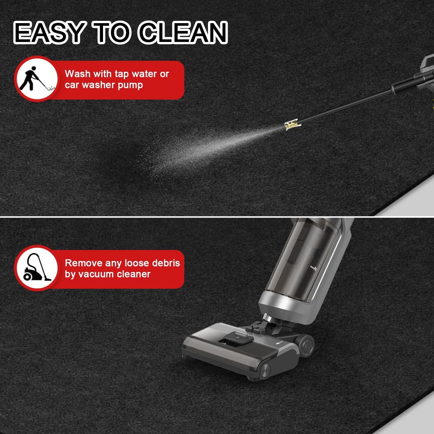 Golener Oil Spill Mat - Garage Floor Mat, Absorbent Oil Pad, Premium Maintenance Mat, Waterproof, Contain Liquid, Protect Garage Surface from Spill & Stain, Reusable, Washable, Durable, Black, 36”x59”