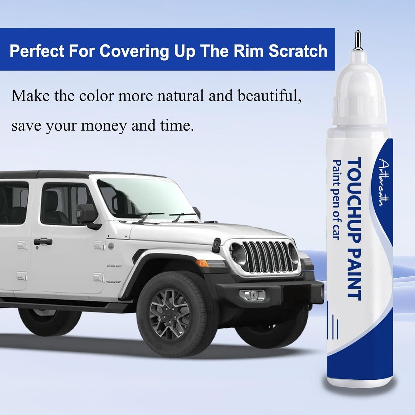 Bright White(PW7/GW7) Touch Up Paint for JEEP-Exact Match–Chips and Nicks Paint Pen of Car Scratch Repair Kit for Wrangler-JK/Commander/Compass/Grand-Cherokee/Liberty/Patriot/Renegade