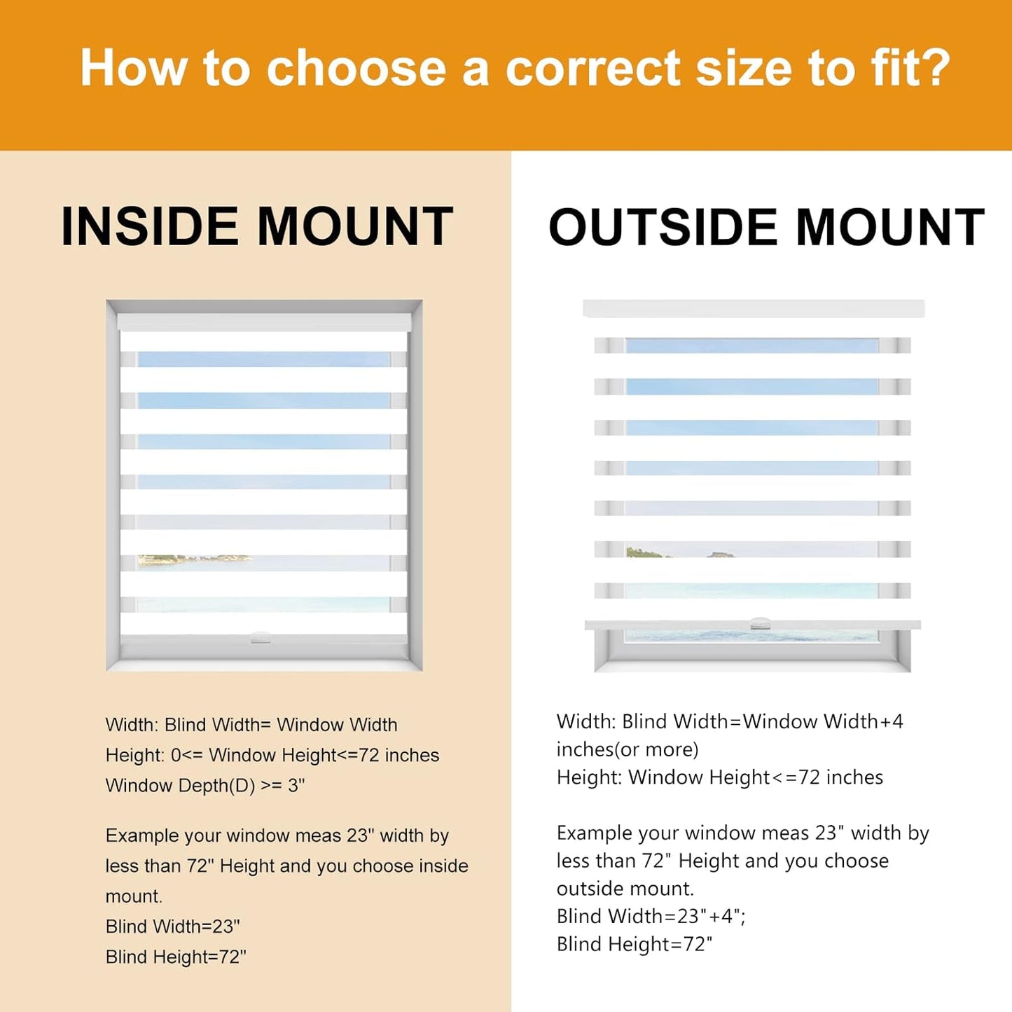 Persilux Cordless Zebra Blinds for Windows Free-Stop Roller Windows Shades (34" W X 72" H, White) Dual Layer Light Control for Day and Night, Light Filtering Sheer Shades for Home, Easy to Install