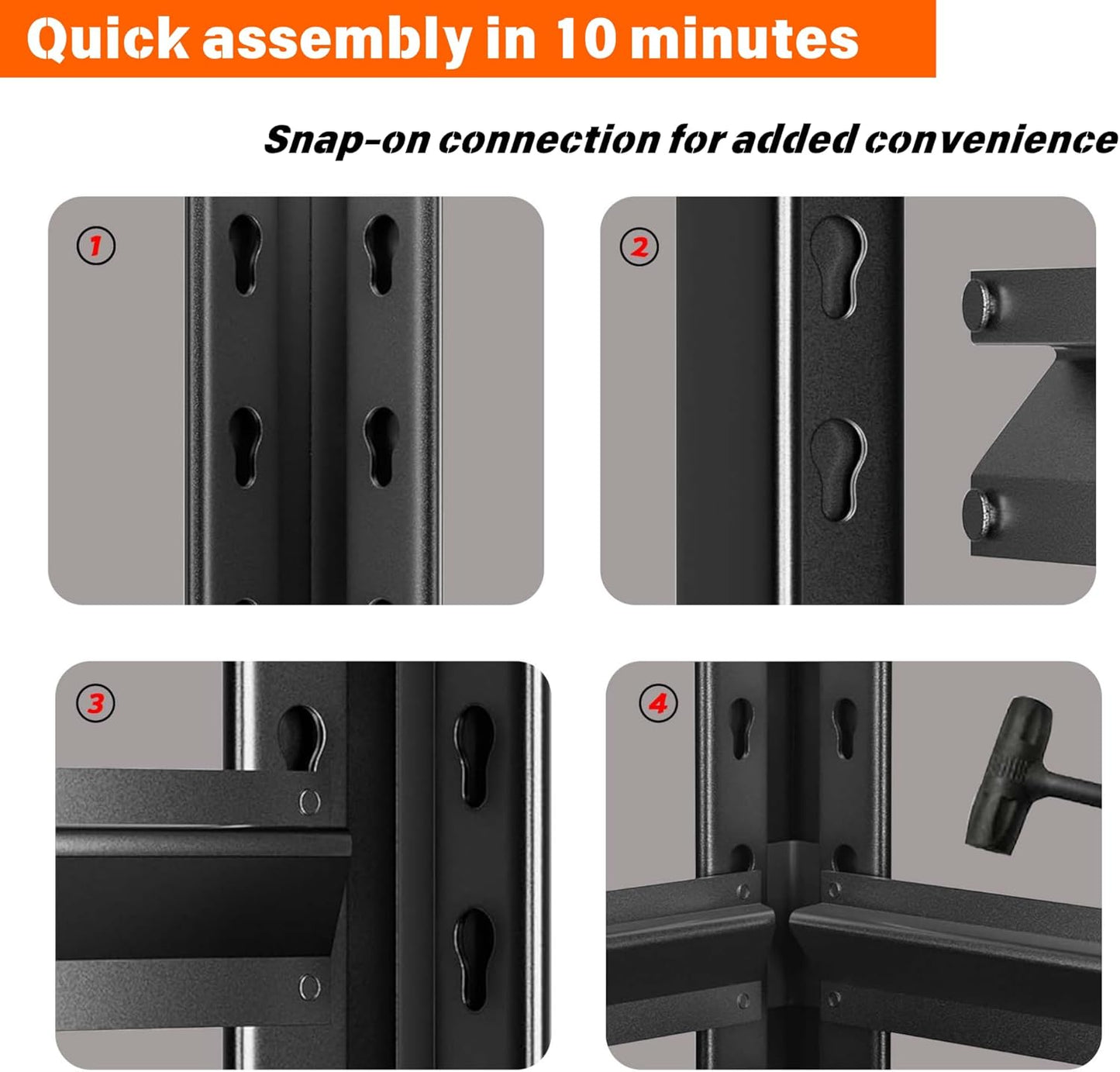 Metal Garage Shelving Unit, Heavy Duty 4-Tier Adjustable Storage Rack, Steel Shelving,2500 lbs Capacity, Industrial Shelves for Heavy Tools and Equipment (4-Tier 54" H x 40" W x 14" D)