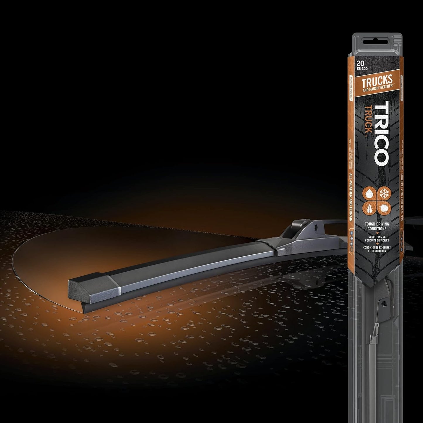 TRICO Solutions™ Truck 22 Inch & 19 Inch Pack Of 2 High Performance Automotive Windshield Wiper Blade Replacement For Select Chevrolet, GMC, Mazda, Subaru And Toyota Models (58-2219)