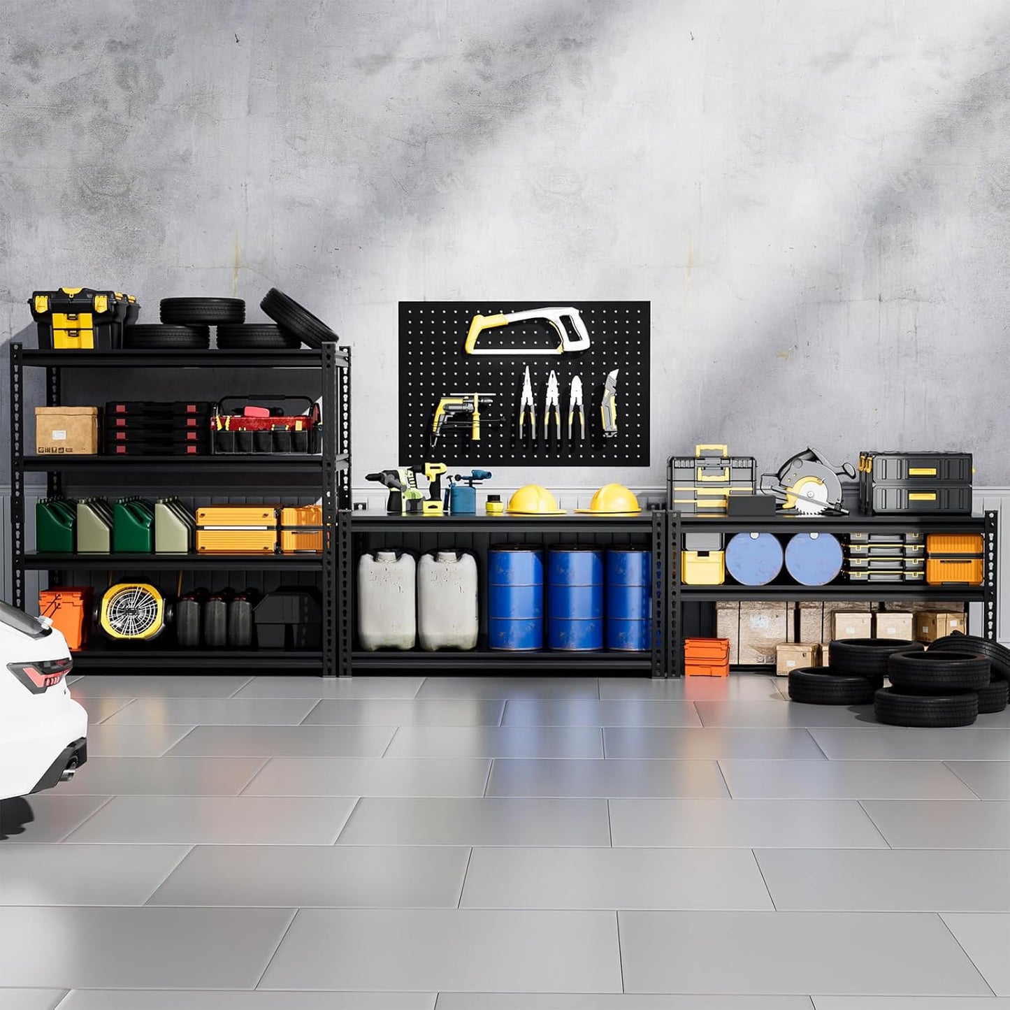 4-Tier 40" W X 20" D X 60" H Storage Shelves 2500LBS Garage Shelving Metal Storage Shelf Adjustable Metal Racks with Shelves Heavy Duty Shelving Units and Storage Utility Shelf