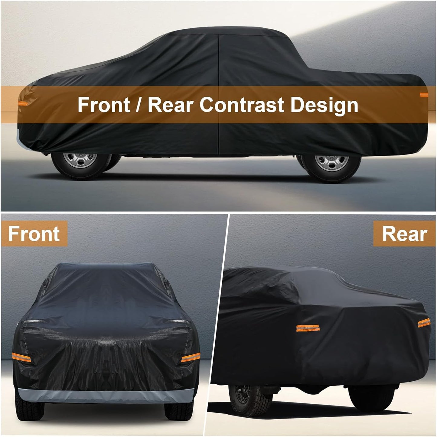 Kayme Truck Cover Custom Fit Chevy Silverado 1500(1998-2025) Crew Cab Short Bed. Full Exterior Heavy Duty Outdoor Pickup Truck Car Cover Waterproof All Weather.Car Tarp for Wind Sun Dust Protection.