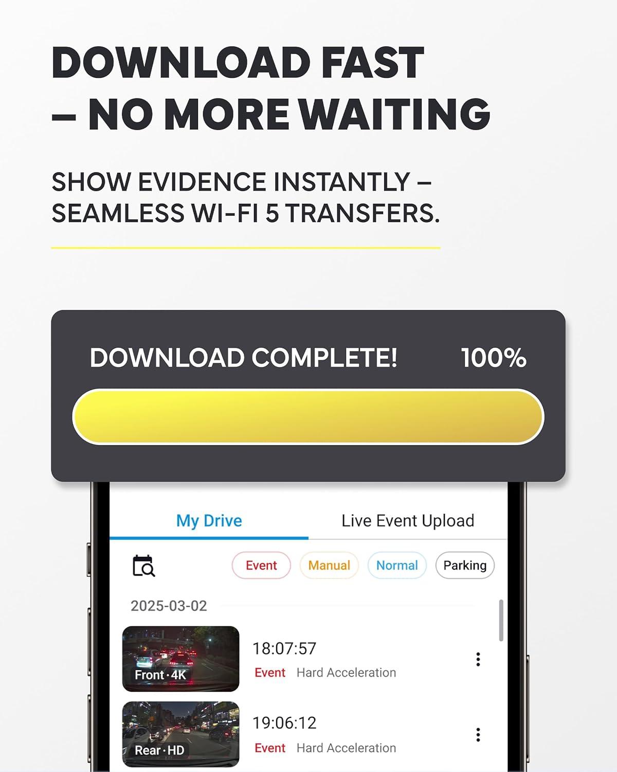 BlackVue Elite 8-1CH Dash Cam – 2K QHD Front Camera with STARVIS 2 Sensor, HDR, Smart Parking Mode, Power Saving, Event Detection, GPS, G-Sensor, USB-C Installation