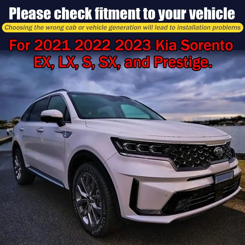 Rain Guards for Kia Sorento 2021-2023, Tape-on Side Window Deflectors for Kia Sorento, Window Visors for Kia Cars, for Kia Car Accessories 4 Rain Guards & 2 Car Coasters