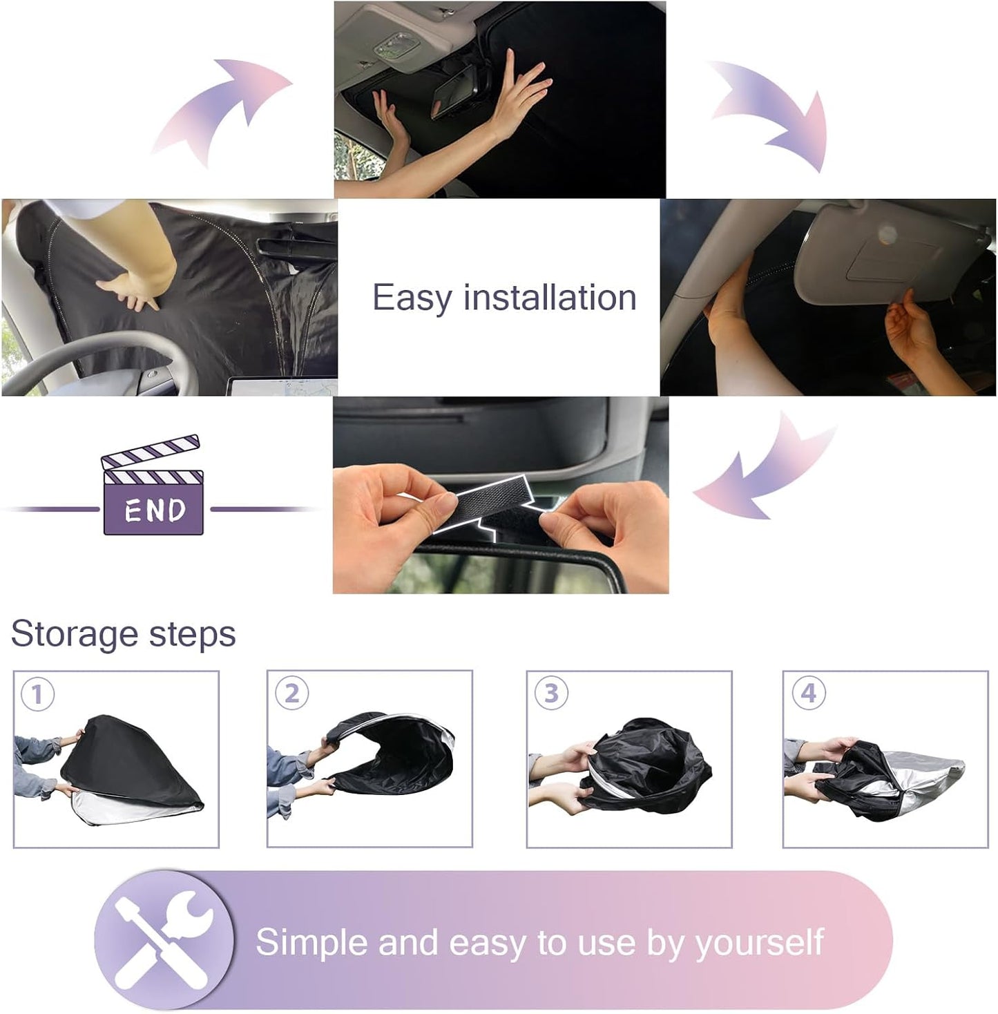 LUWU for 2025 Chevrolet Equinox Windshield Sun Shade Chevrolet Equinox Windshield Sunshades 2025 Chevrolet Equinox Accessories Chevrolet Equinox Sunshade Cover Block UV Ray Front Window Sunshade