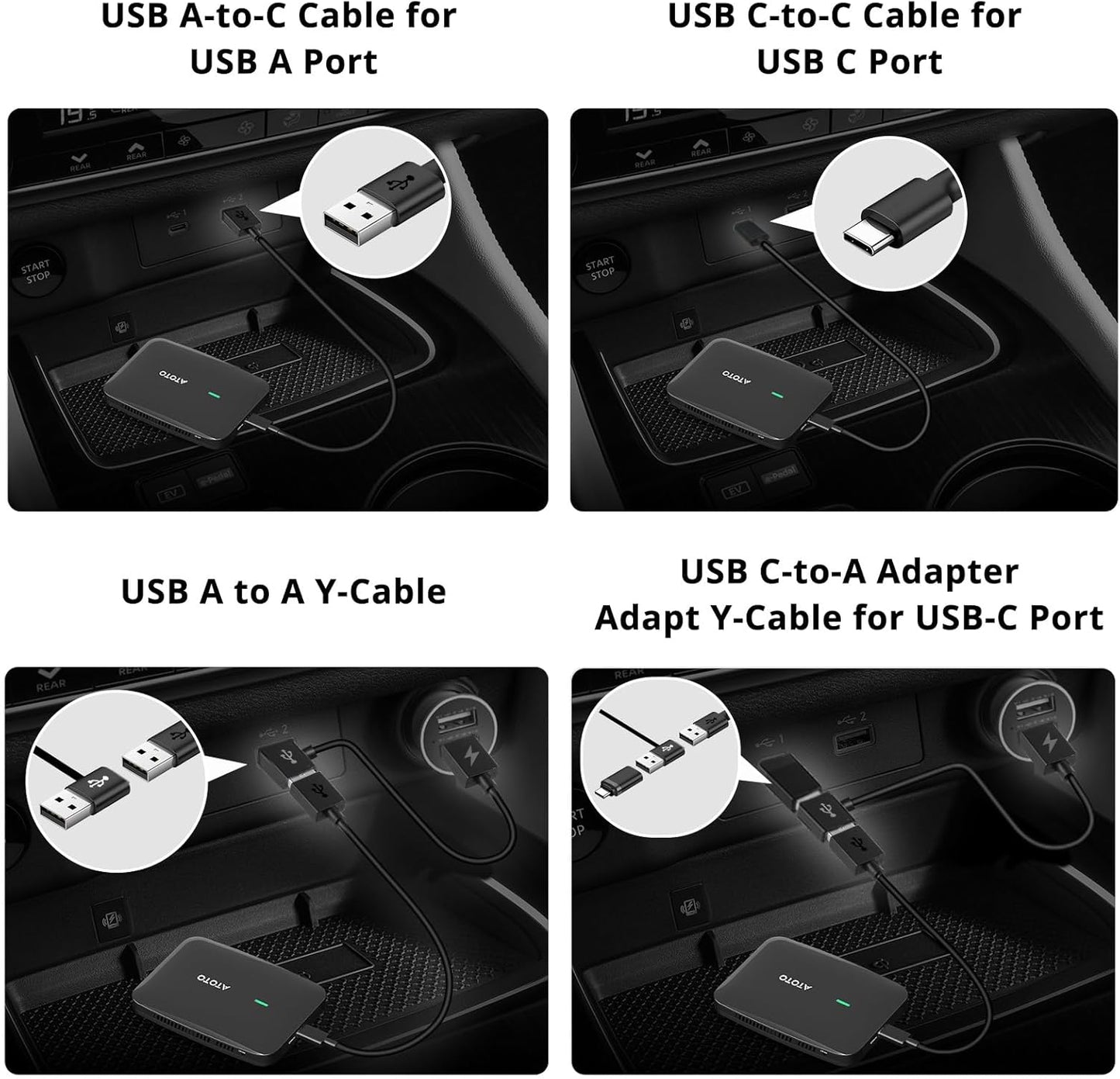 AI Box CarPlay with Bluetooth OBD2 Scnaner,2025 Upgrade Wireless CarPlay Adapter Compatible with YouTube, Plug & Play Smart AI Box Support DriveChat, Dual Bluetooth, Dual Wi-Fi, (CB4A-BK-S01)
