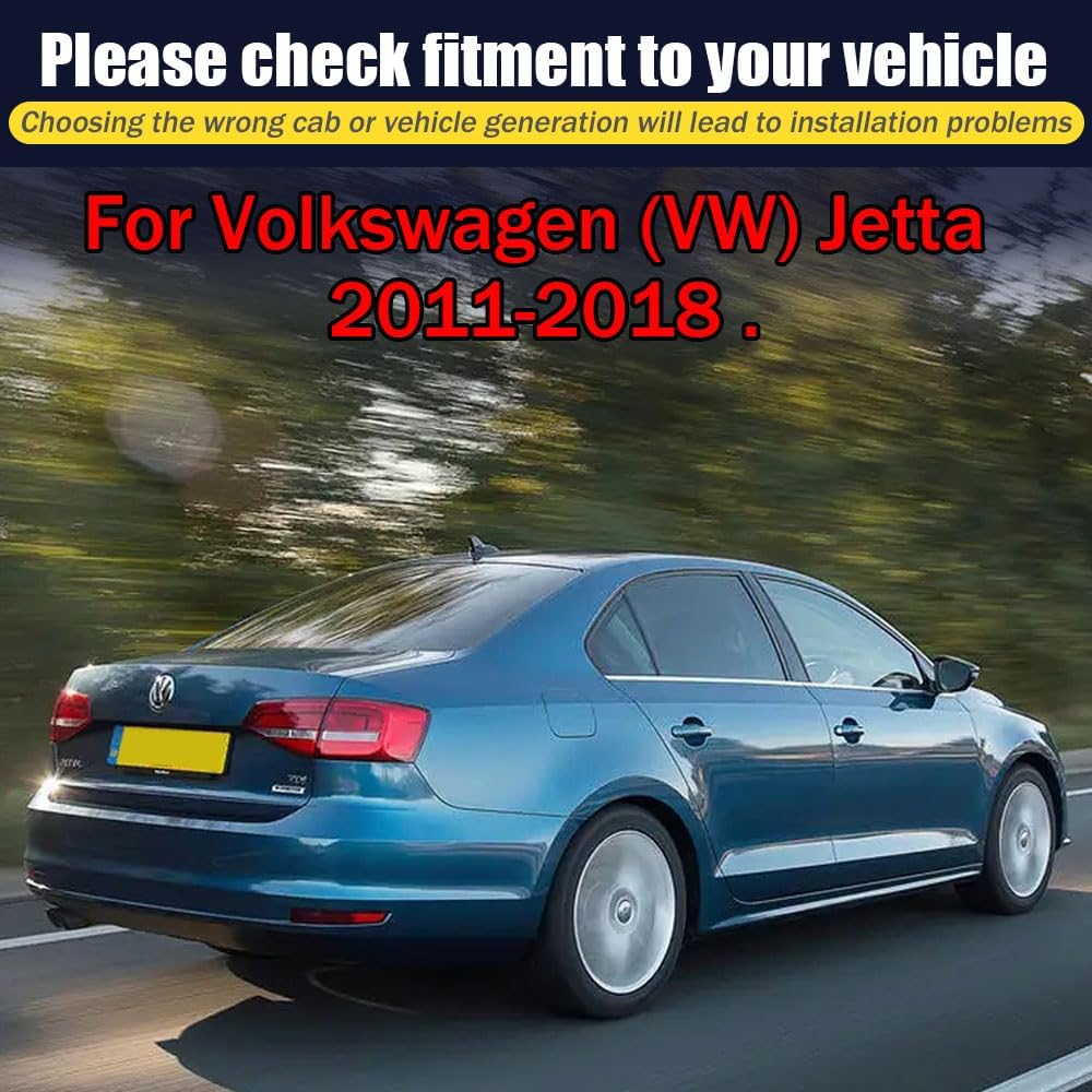 Rain Guards for Volkswagen (VW) Jetta 2011-2018, Tape-on Side Window Deflectors for Volkswagen Jetta, Window Visors for Volkswagen Cars, for Volkswagen Car Accessories 4 Rain Guards & 2 Car Coasters