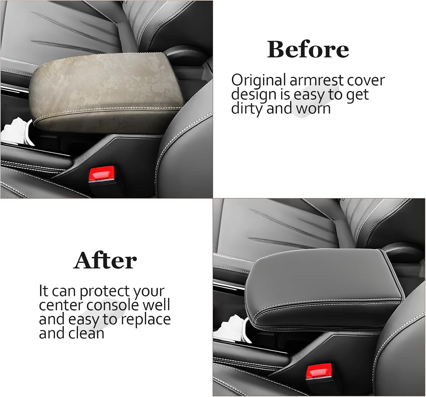 SKTU for 2025 VW Tiguan Accessories Center Console Cover for 2025+ Volkswagen Tiguan (S/SE/SE R-Line Black/SEL R-Line) Armrest Cover 2025 Tiguan Accessories 2025 Tiguan Console Cushion (Thickened)