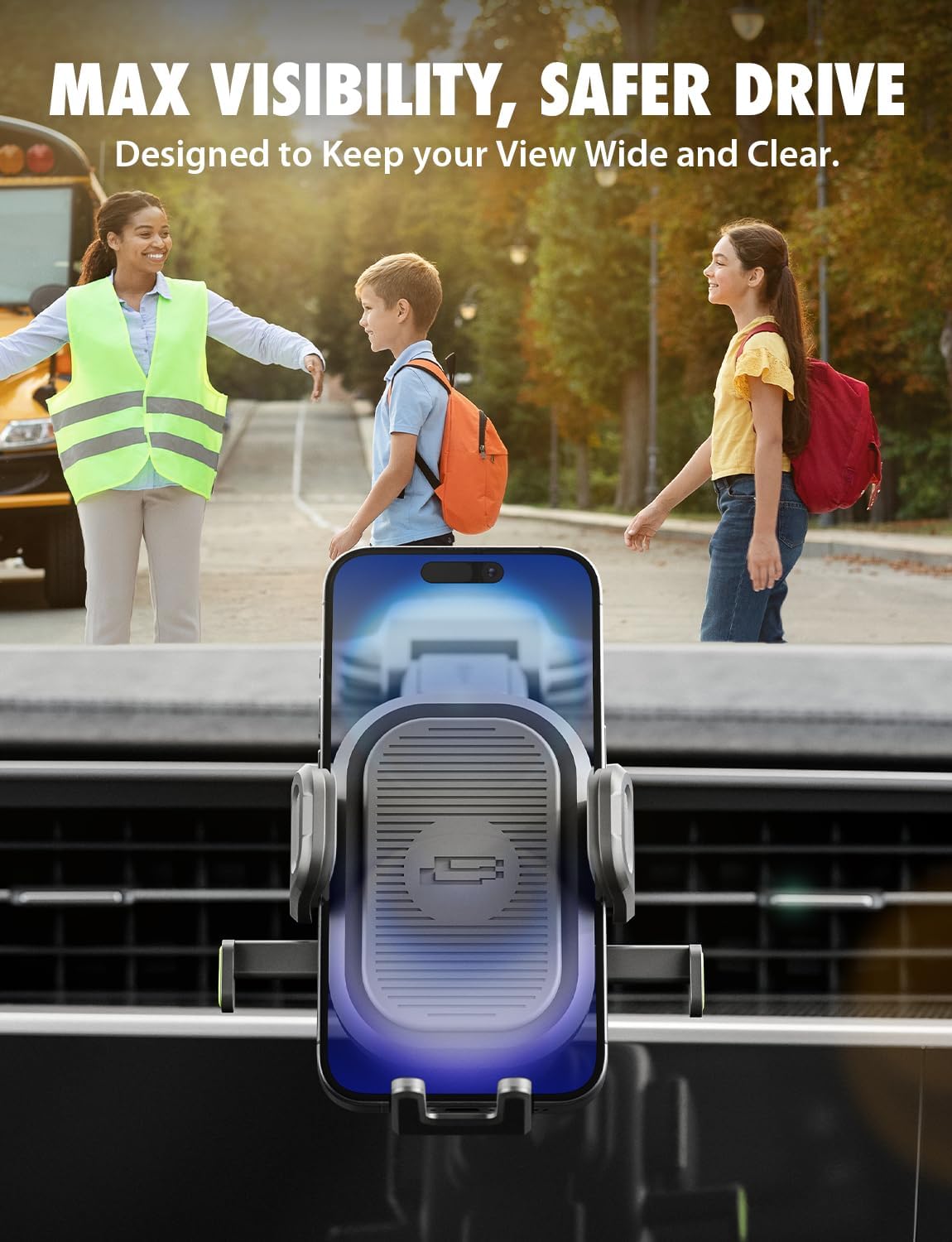 Bracketron OneClick Dashboard Cell Phone Holder for Your Car,Universal Car Phone Mount with Suction Cup,360 Rotation Dash Mount Cell Phone Holder for iPhone, Samsung, Google, Huawei,Other Smartphones