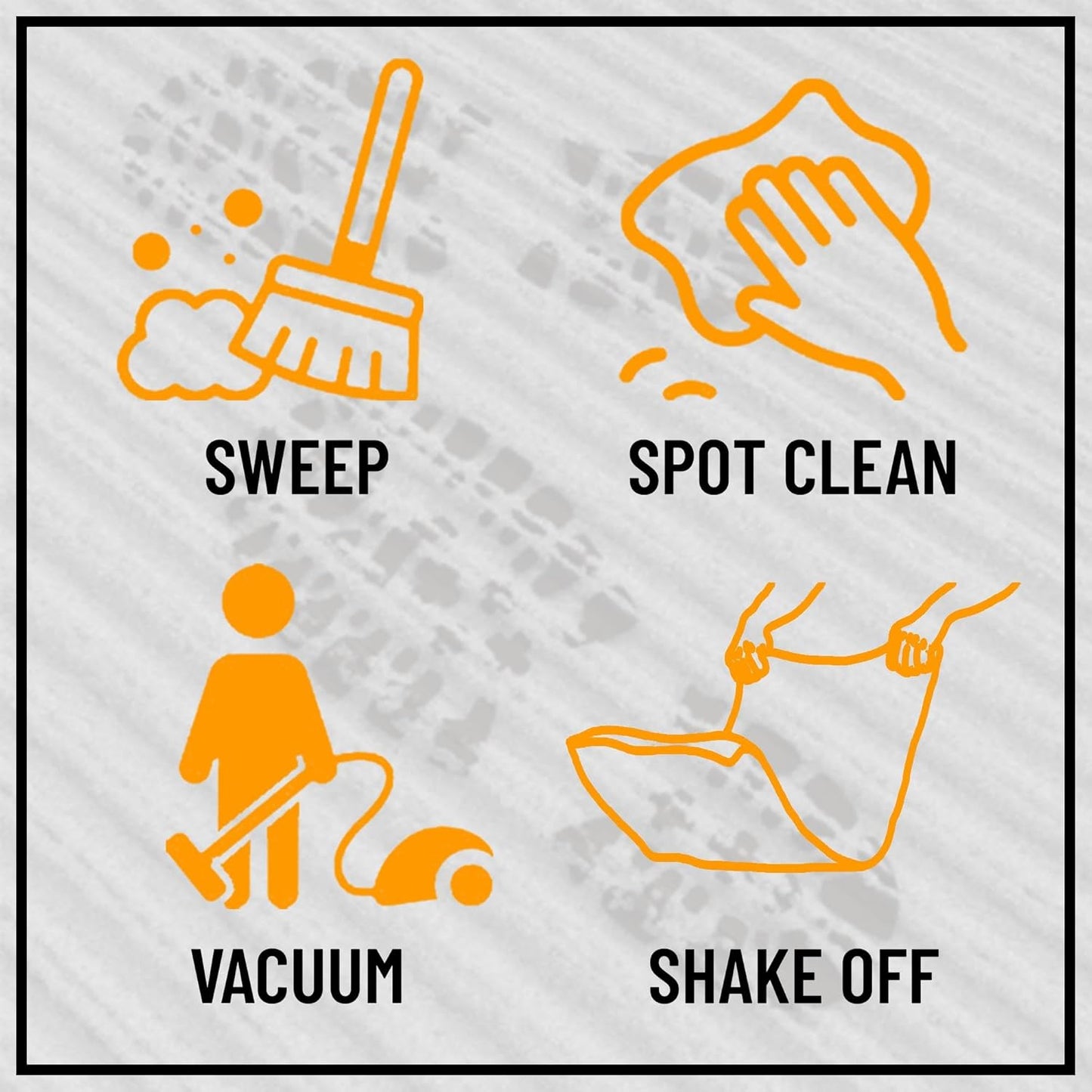 Ottomanson 6' x 6'6" Mud Mat Area Rug Scraper Carpet - Non-Slip, Dirt Trapping for Indoor & Outdoor Use - Ideal for Entryway, Garage, Kitchen, Patio & High-Traffic Areas, Black