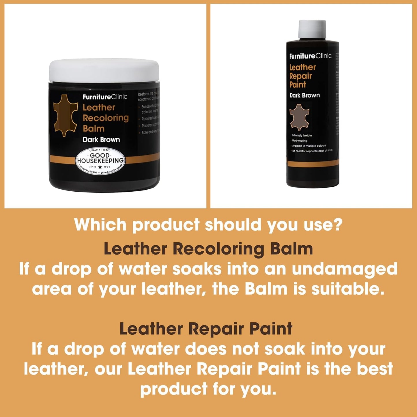 The Original Leather Recoloring Balm by Furniture Clinic - Navy Blue Leather Dye for Furniture, Couches & Car Seats - Restore Scratched, Faded, & Damaged Surfaces