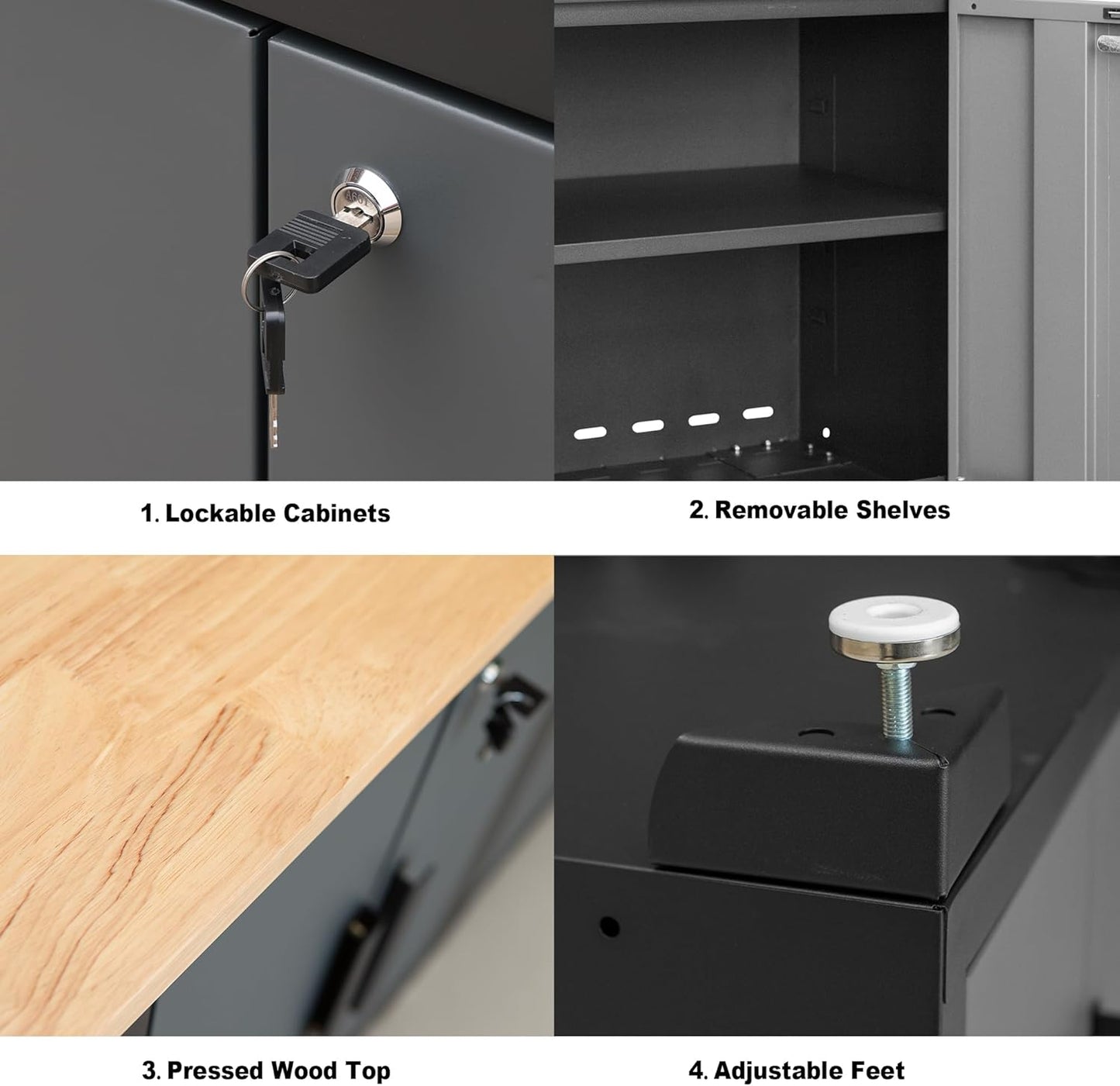 Torin Cabinet System Garage Storage Set, Black/Grey, AGPZC30121002B-1