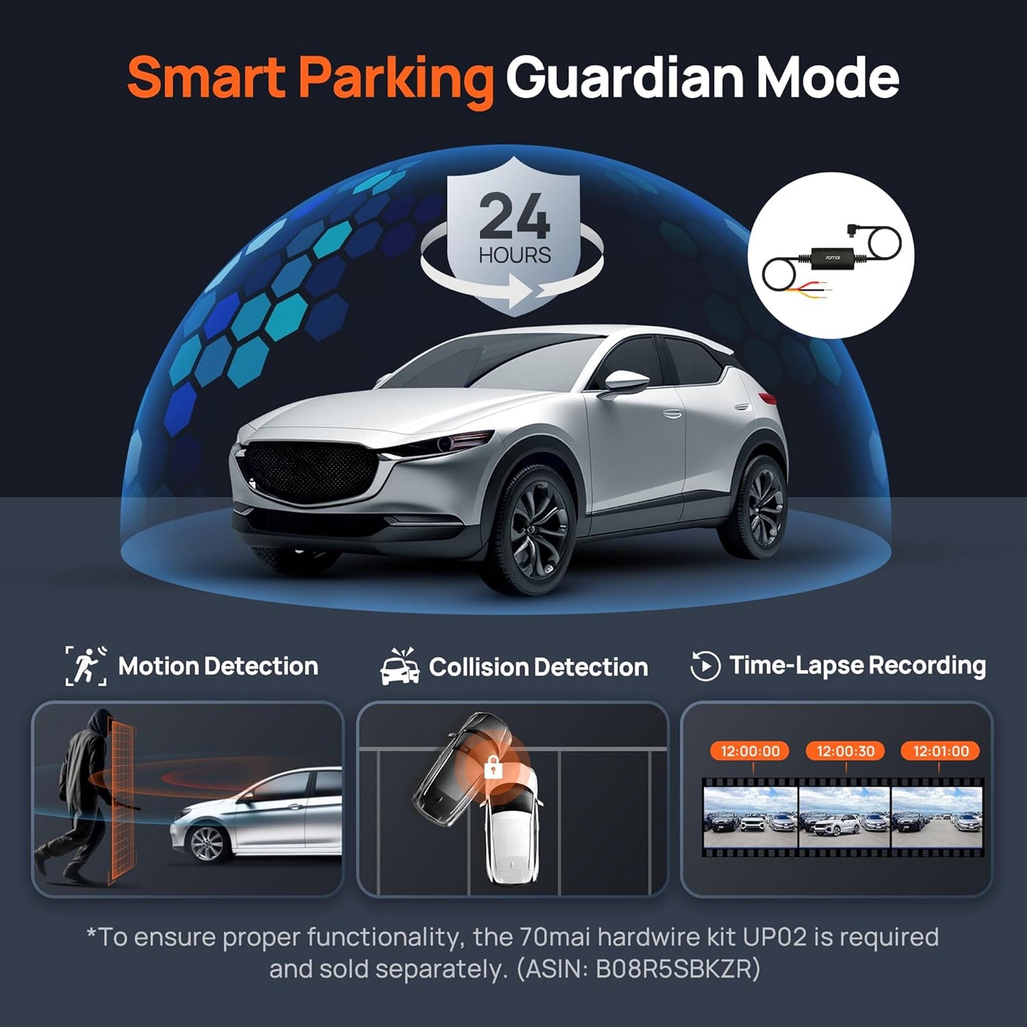 70mai 4K Dash Cam Front and Rear with STARVIS, Built in 5GHz WiFi & GPS Car Camera, Super Night Vision, ADAS, 3'' IPS Screen, 24H Parking Mode, Time-Lapse, Loop Recording, Support 256GB Max (A800S)