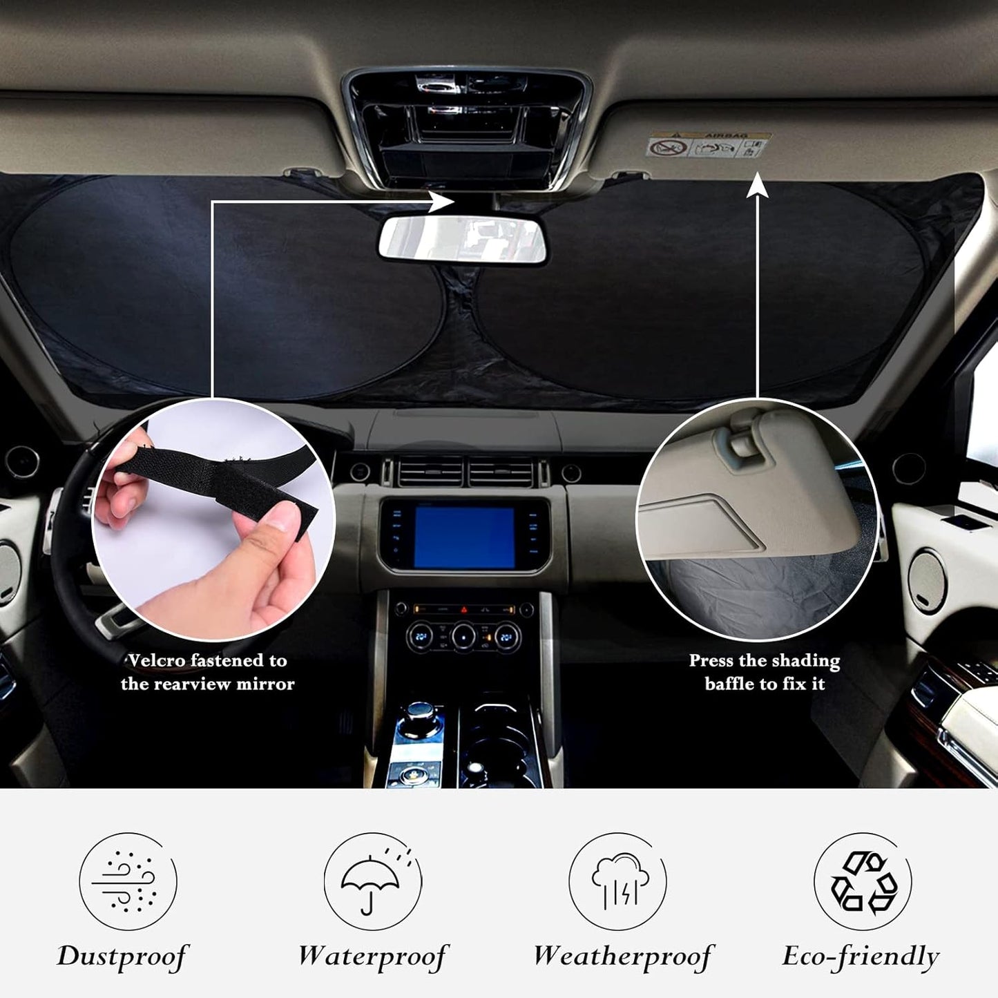 for GLC300 Windshield Sun Shade Foldable Sunshade for Mercedes Benz 2017-2022 GLC SUV Windshield Cover Car Front Window Sun Visor Shield 2024 for Benz GLE350 GLK GLA GLB GL ML350 EQC Car Accessories